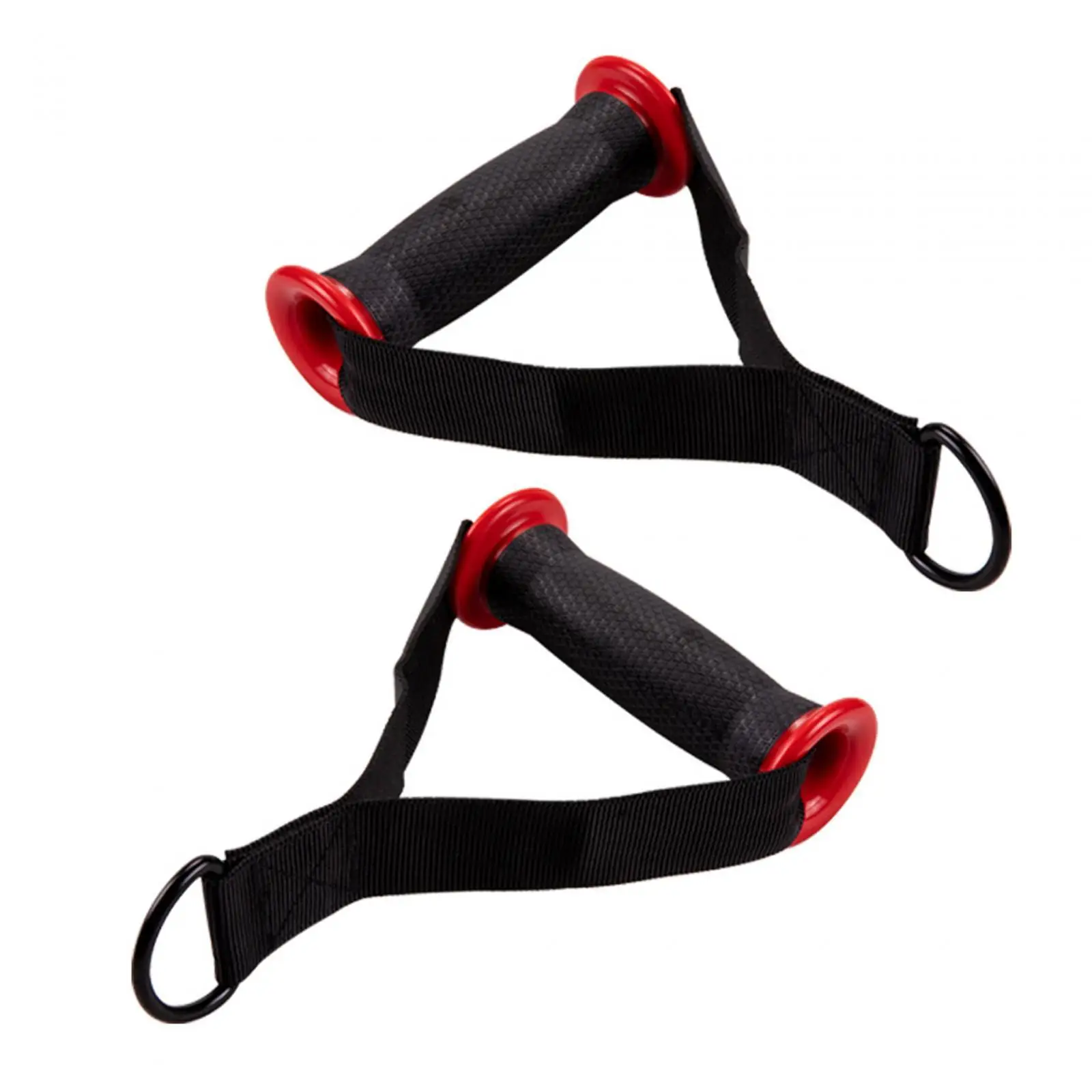 2Pcs Gym Handle Exercise Workout Grips Attachment Stirrup Heavy Duty Lat Row Bar Multi Strength Pull Handles