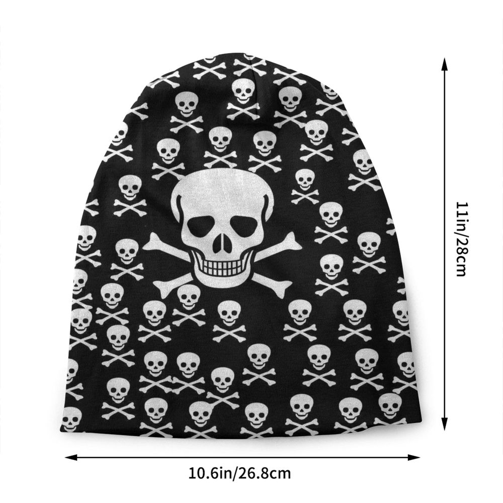 Benutzerdefinierte Schädel Druck Motorhaube Hüte Straße Stricken Hut Für Frauen Männer Winter Warme Horror Skeleton Tod Skullies Beanies Caps – Detail 2
