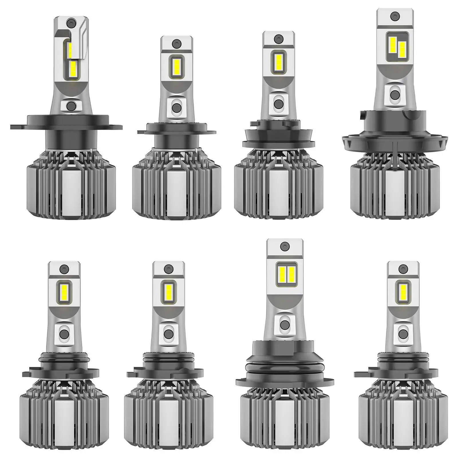 2Pcs Car Headlights Bulb Aluminium Alloy Fit for Vehicle High Performance