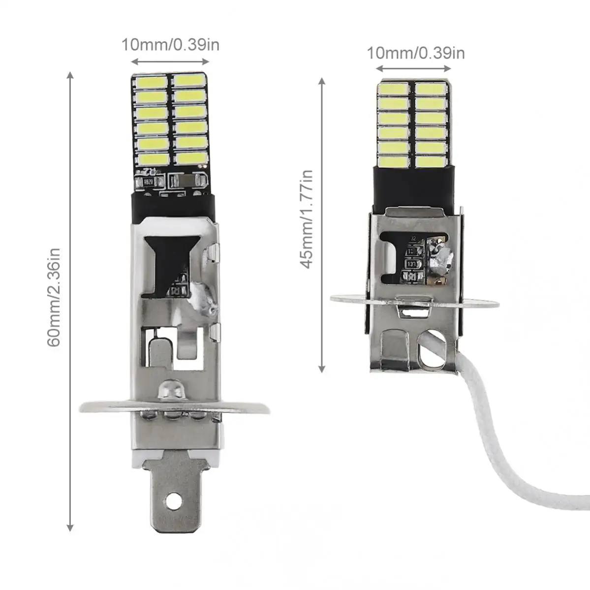 Detalle de la bombilla LED de 6000K con conexión H1/H3