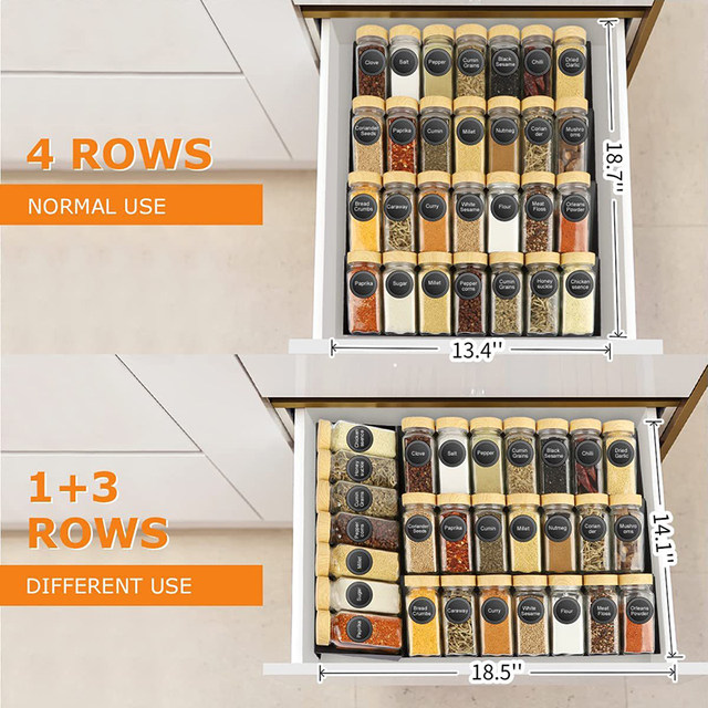 Organizador de cajones de especias de 4 niveles, estante acrílico para  condimentos, botellas, tarros, almacenamiento debajo del escritorio,  bandeja oculta, suministros de cocina - AliExpress