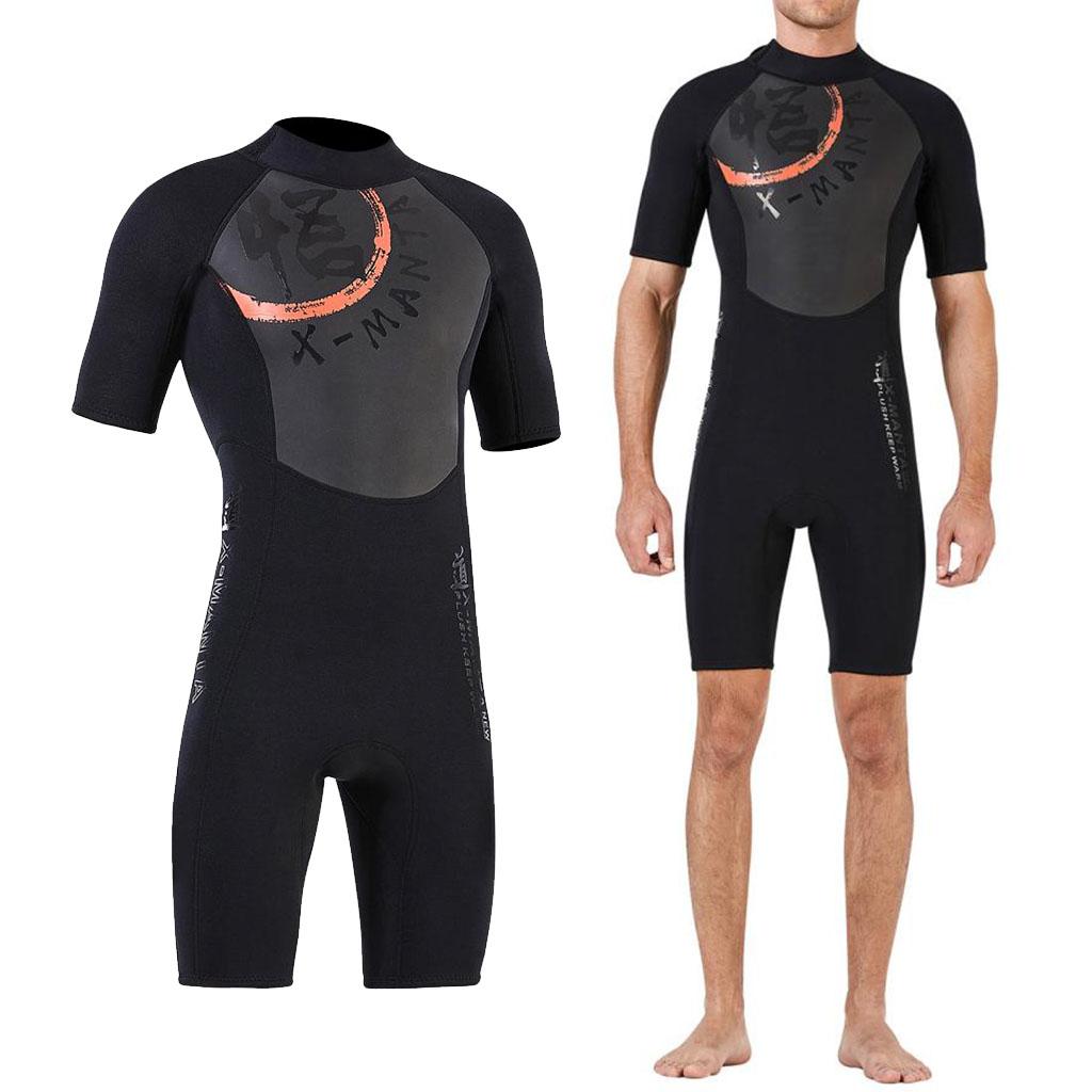 Men 3mm Diving Wetsuit  Short Sleeve Wet Suit Jumpsuit Shorts