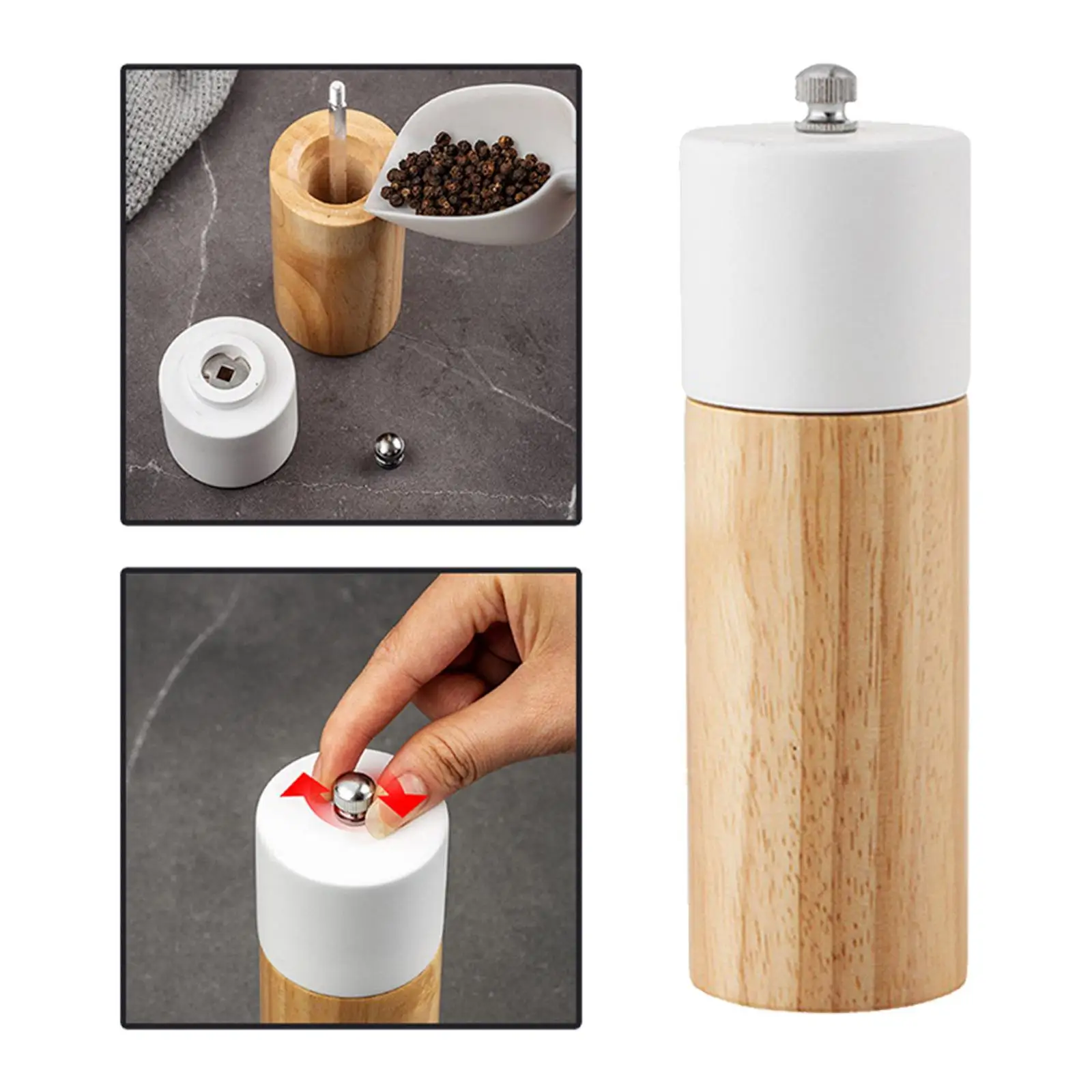 Manual Pepper Mill 1Pcs Spice Shaker Easy Refillable Black Peppercorn for Kitchen Tools Picnics 
