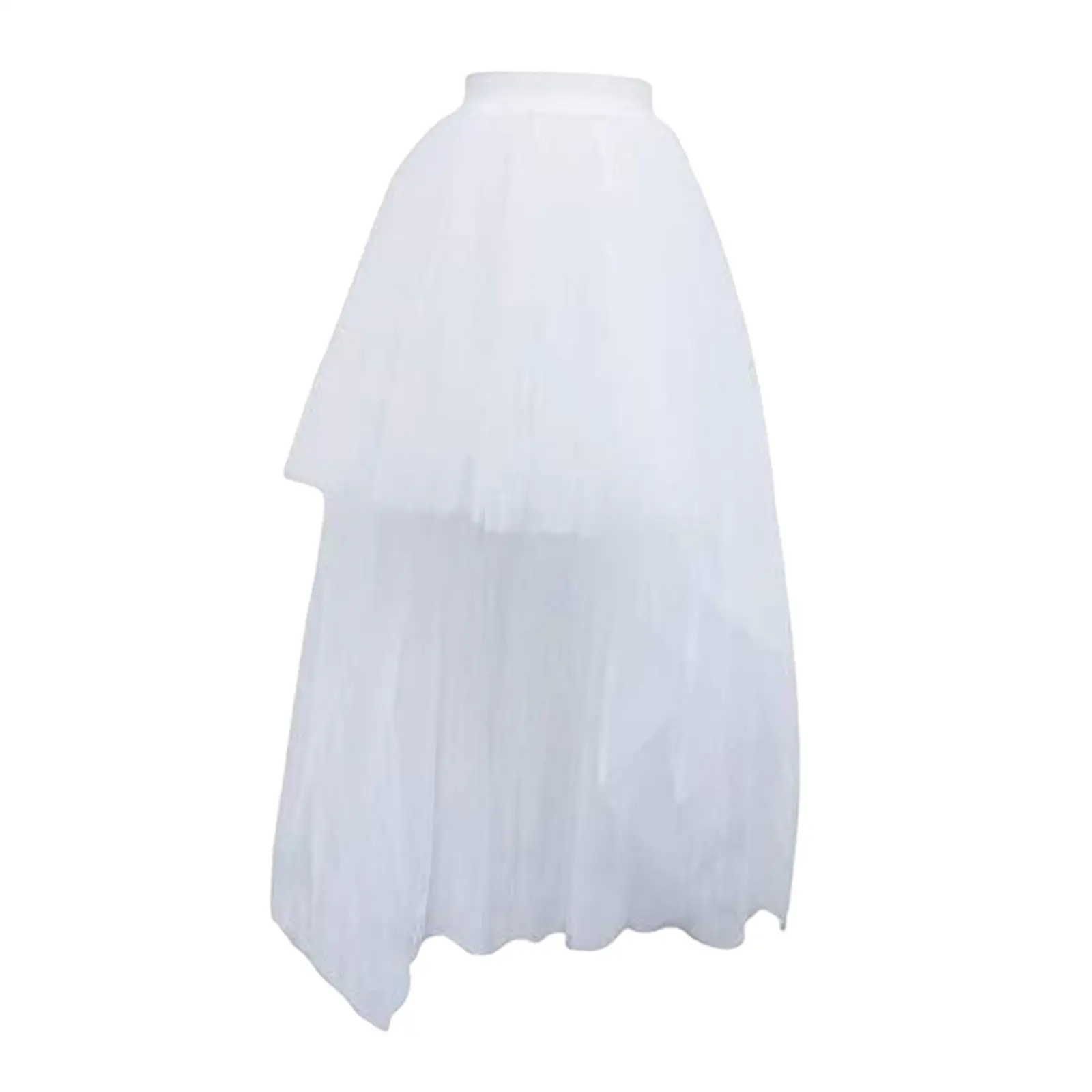 Women High Low Tutu Skirts Dancewear Elastic High Waist Tulle Skirt for Daily Wear Wedding