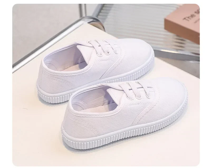 Weiße Leinwand Schuhe für Jungen Jungen Mädchen Freizeit schuhe Kinder niedliche weiche Sohle Wanderschuhe Kleinkind Kinderschuhe – Detail 12
