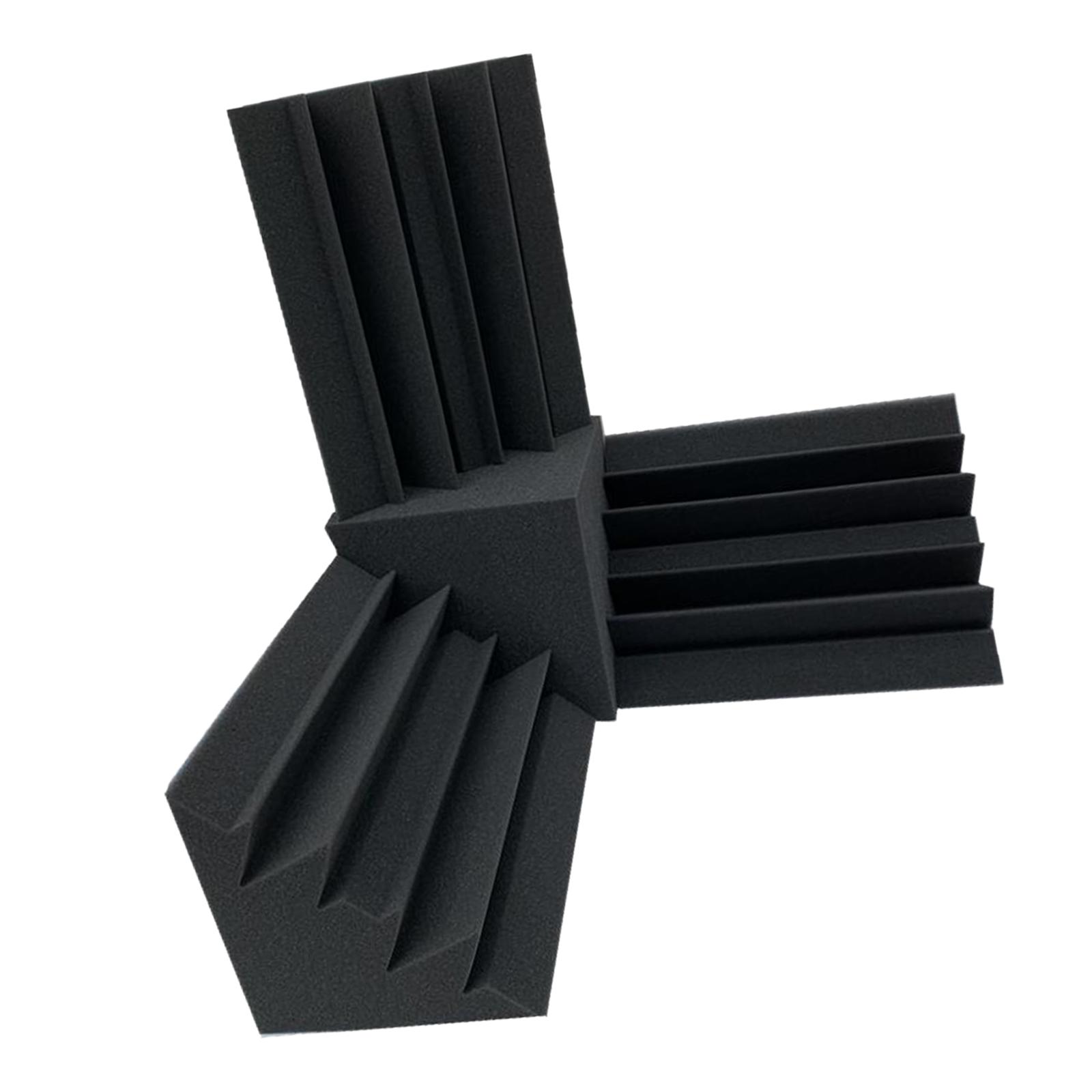 Set of Four acoustic Foam Panels Sound Proof Sound Insulation Easy to Install Corner Wedge Foam Sound Absorbing Panel for Studio