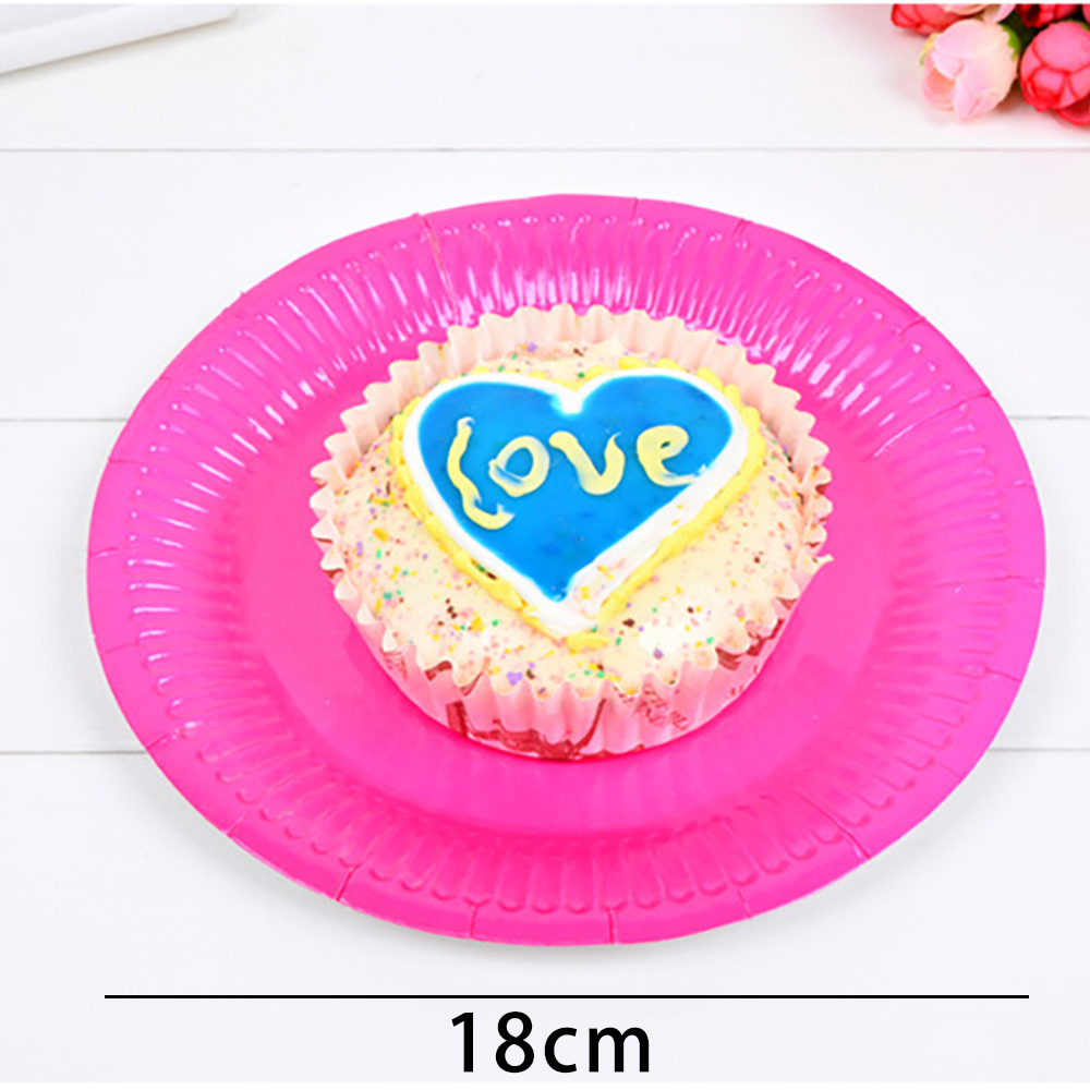 Description Picture 4 of item10 PCS Solid Color Disposable Paper Tray Eco-friendly Cardboard Diameter 18cm High quality white cardboard Handmade props