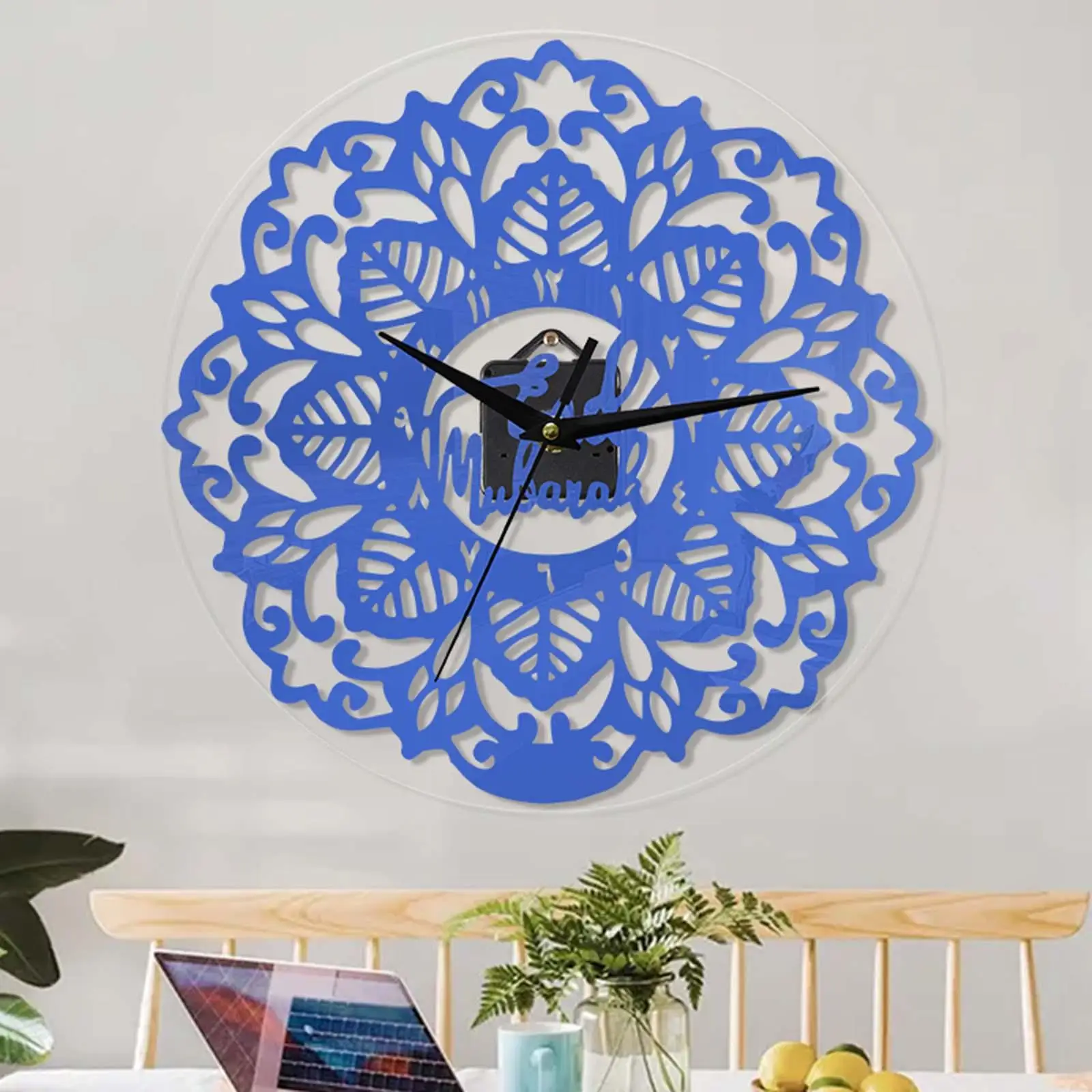 30cm Islamic Wall Clock Quartz Clocks Watches Acrylic Non Ticking for Muslim Eid Ramadan Bedroom Living Room Decors Home Office