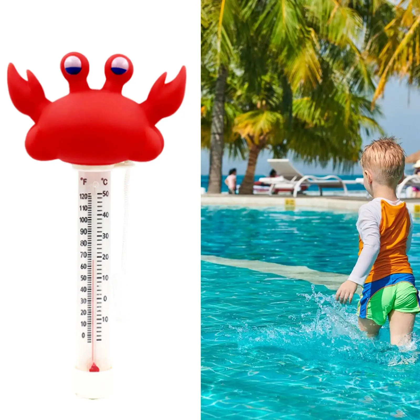 Floating Pool Thermometer Easy Read Generic Pond Thermometer for Swimming Pools Spas Hot Tubs Outdoor Indoor Swimming Aquariums