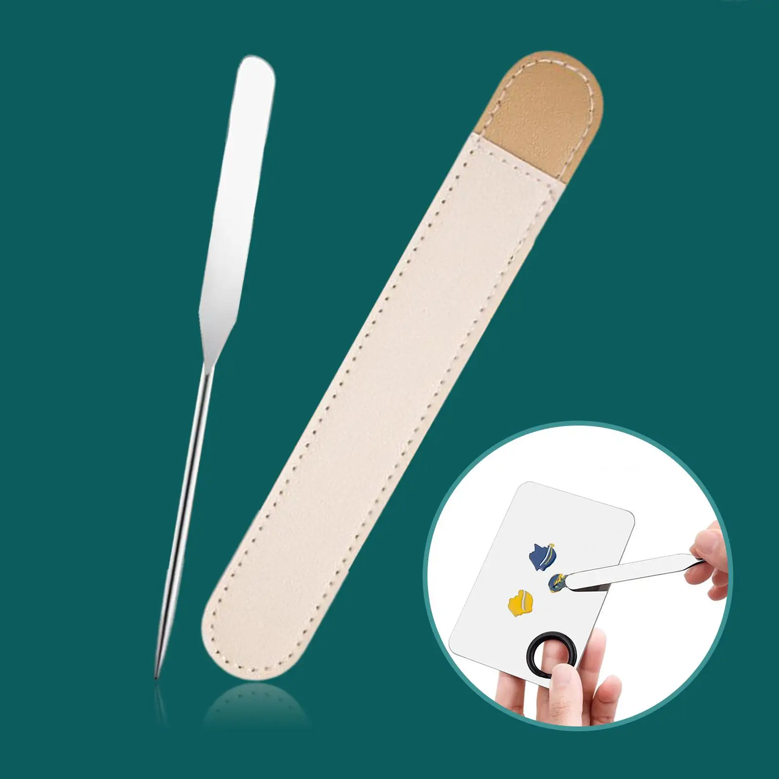 Double Ended makeup spatula Nail Art Scraper Cosmetics Mixer Stick Reusable Rustproof Makeup Stirring Rod for Nail Varnish