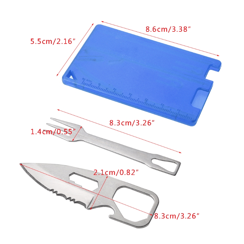 Description Picture 6 of itemG92F Safety First Aid Outdoor Multifunction Tool Card Camping Survival Equipment Portable Barbecue Knife Fork Card Kits