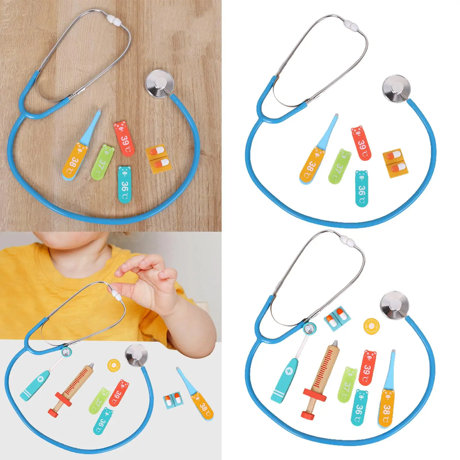 doctor Playset Play Props Educational Toys Realistic Simulation Doctor Toy for Birthday Gifts Boys Children Toddlers Girls