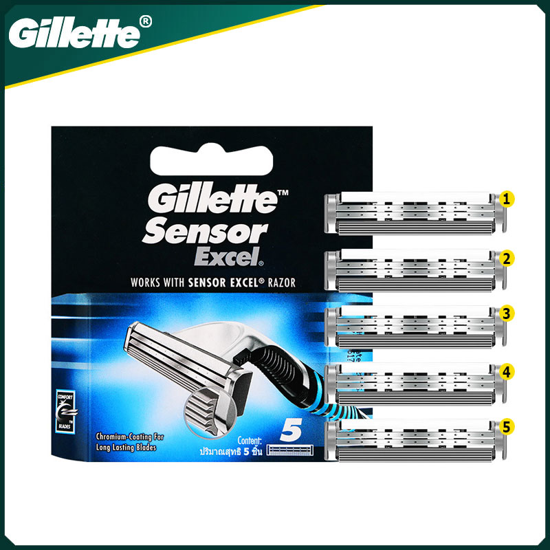 Best of Gillette Sensor Excel Men's Razor Blades Replace Heads Facial Beard Shaving Hair Removal Double Layer Shaver Blade For Vector 3 Reviews & Tips