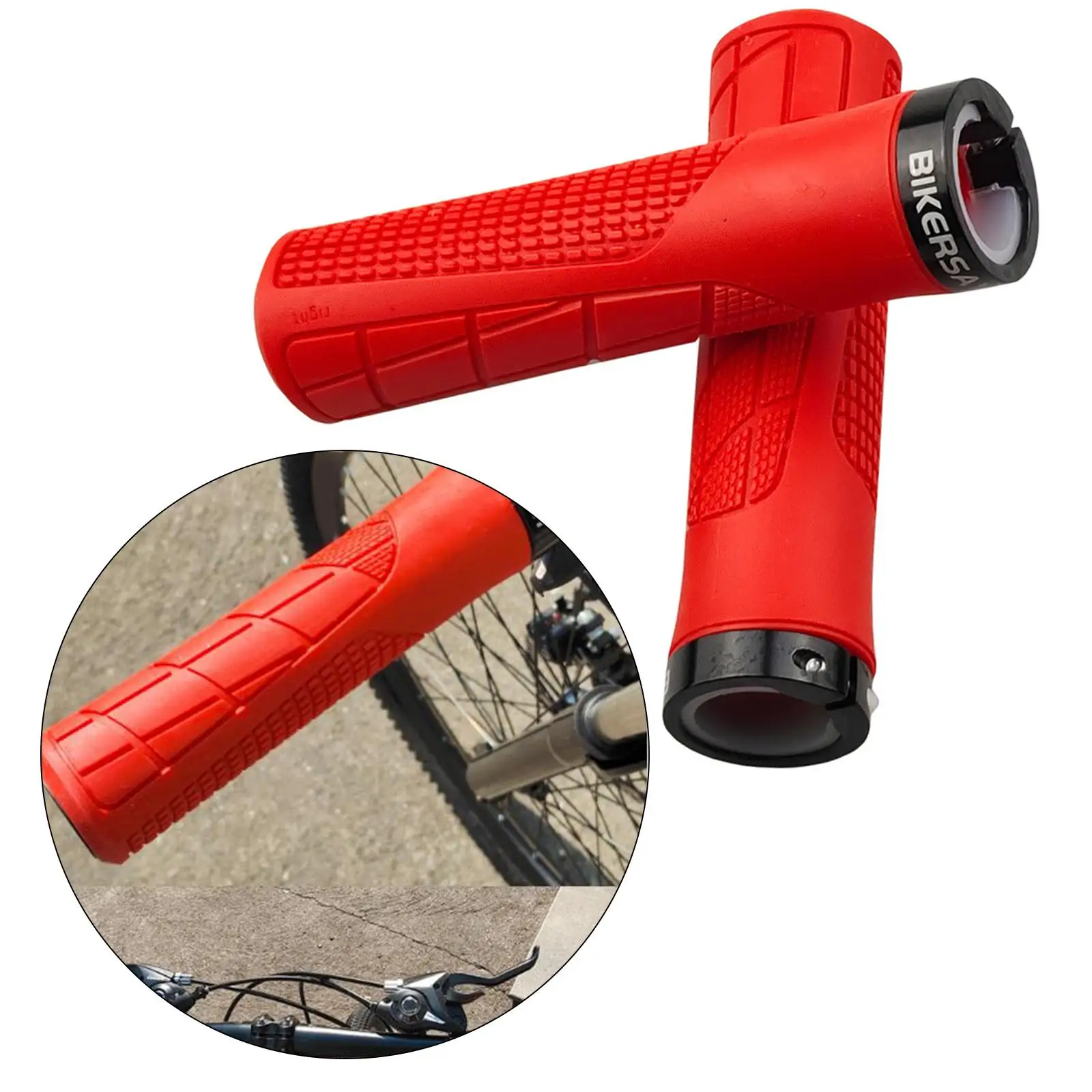 1 Pair Durable Bike Handlebar Grips Anti Slip BMX MTB Lock On 22.2 mm Rubber