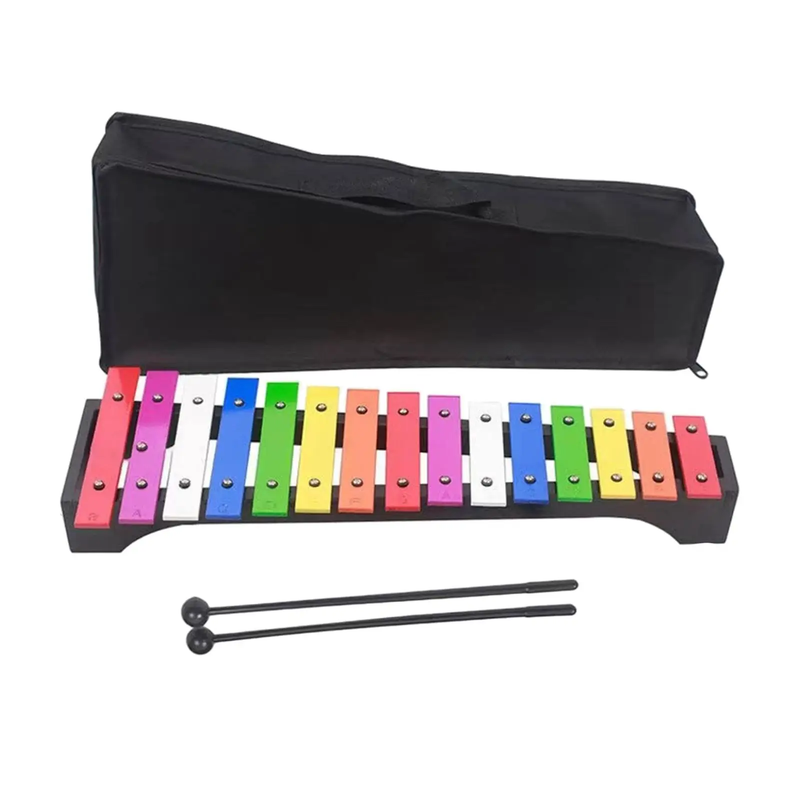 15 Note Metal Xylophone Metal Hand Percussion Hand Knock Piano Toy for Family Sessions Event Outside School Orchestras Concert