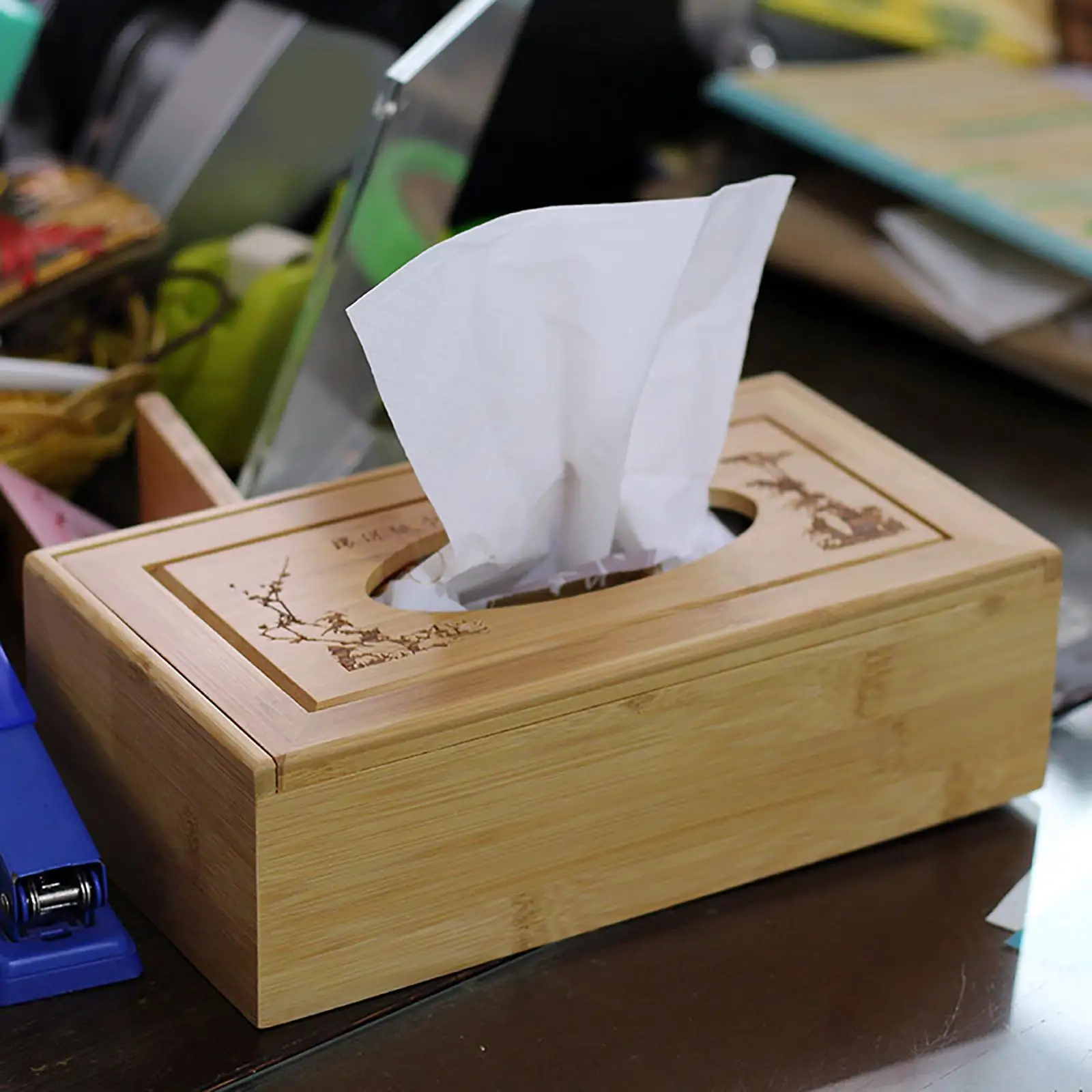Minimalist Wood Tissue Box Holder for Car Removable Tissue Disposable Paper