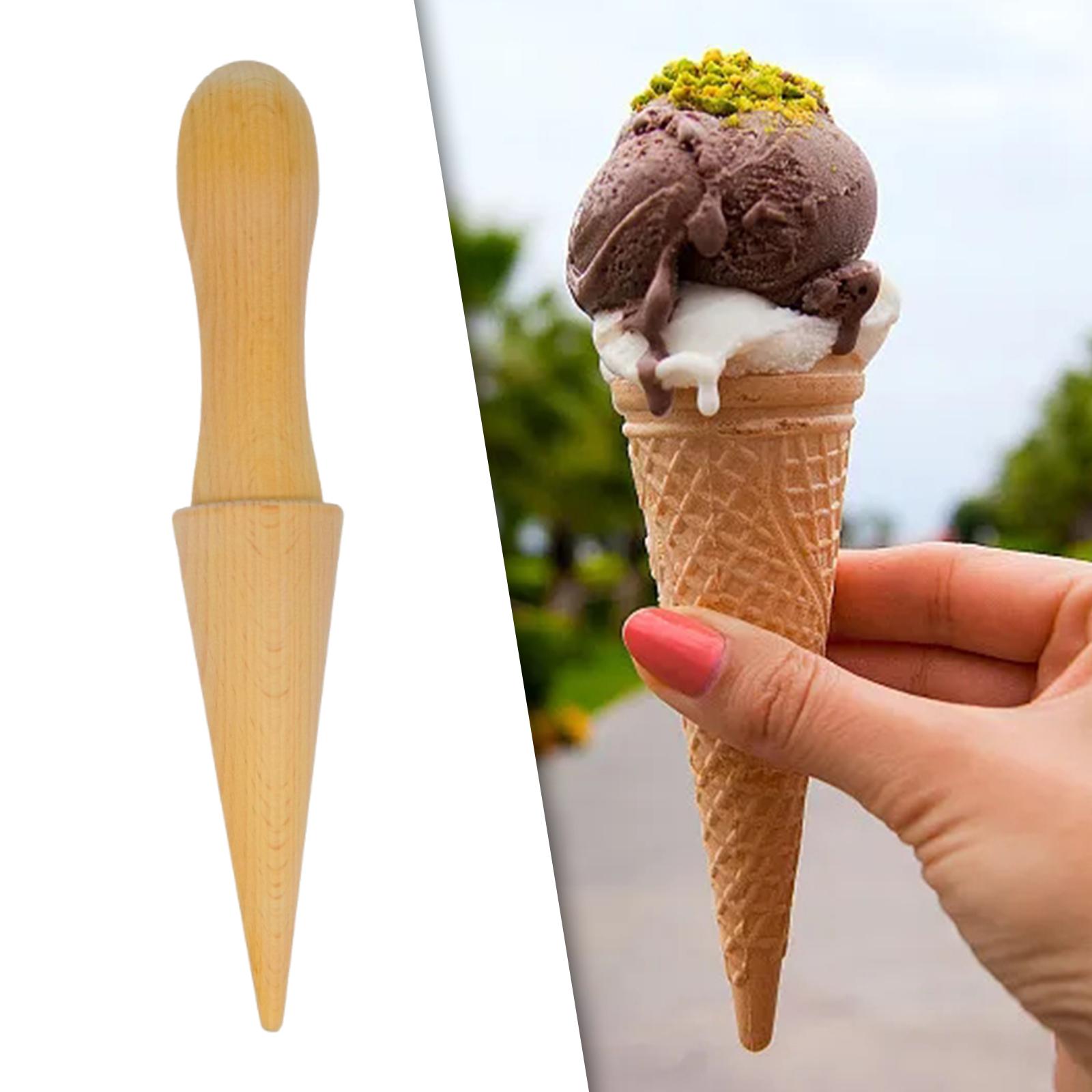 Wooden Ice Cream Cone Maker Dessert Cooking DIY Tools Lightweight Kitchen Tool Pizzelle Roller for Baking Kitchen Pastry Cooking