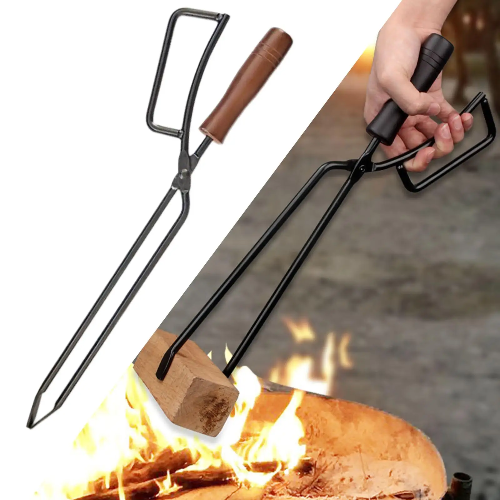 Outdoor Fireplace Cooking  Fire s Log Wood Grabber Log Claw Fire  Campfire Indoor/Outdoor BBQ