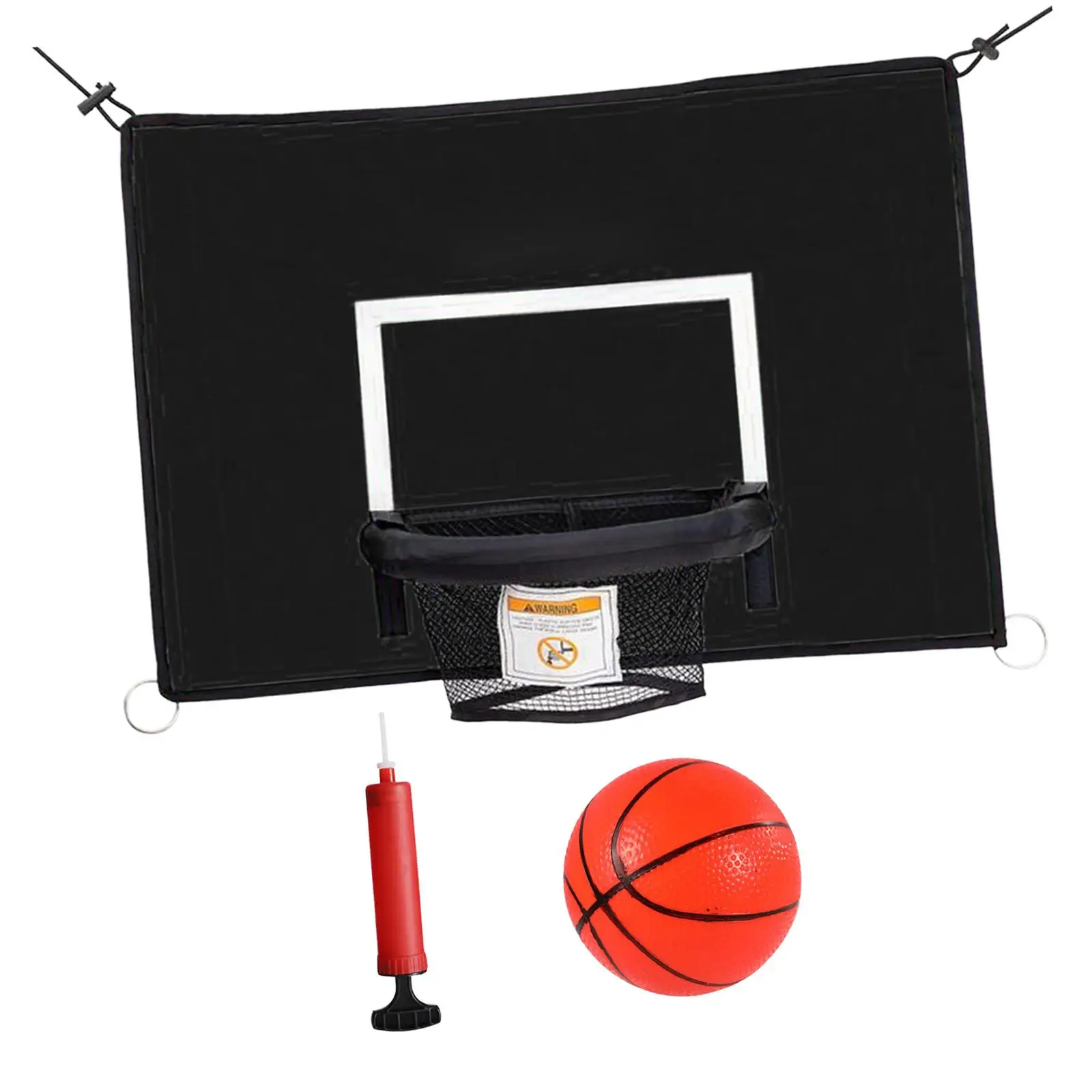 Basketball Hoop for Trampoline with Pump and Mini Ball Breakaway Rim for Safety Dunking Trampoline Attachment Accessory
