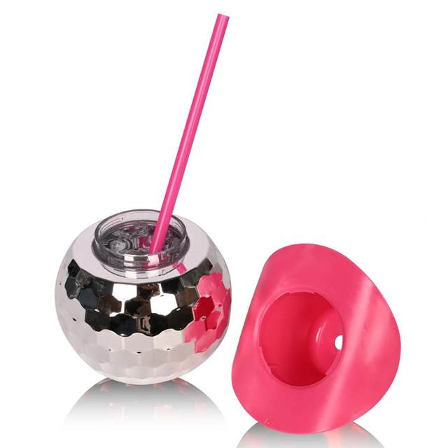 Cup Disco Ball Cups Cocktail Party Tumbler Bar Straw Drinking Drink Plastic  Beverage Glitter Flash Water Drinks Straws Nightclub - AliExpress