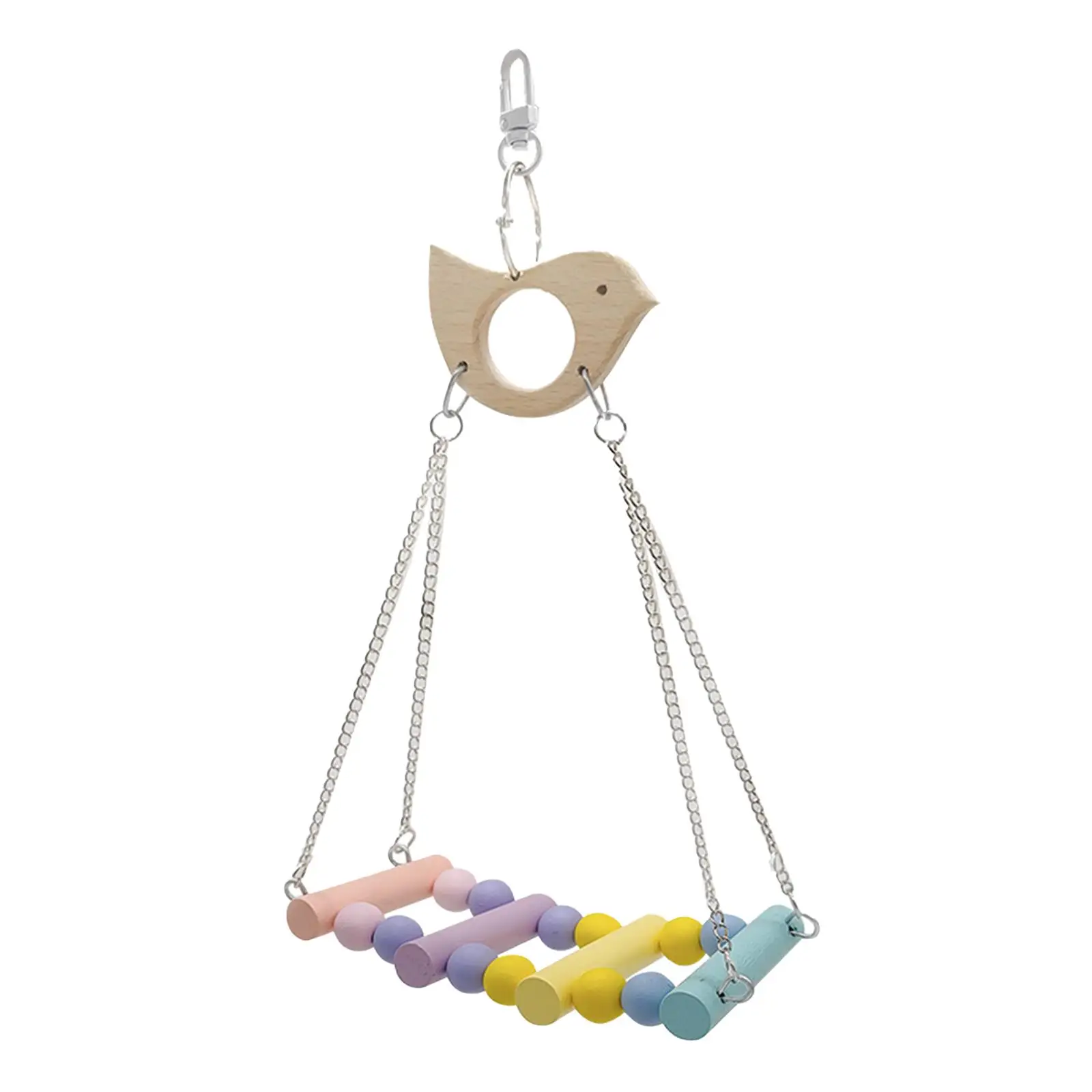 Bird Swing Toys Hanging Exercise Toy Ladder Chewing Parrot Perch Cage Toys Training Stand for Medium Large Small Canary Finches