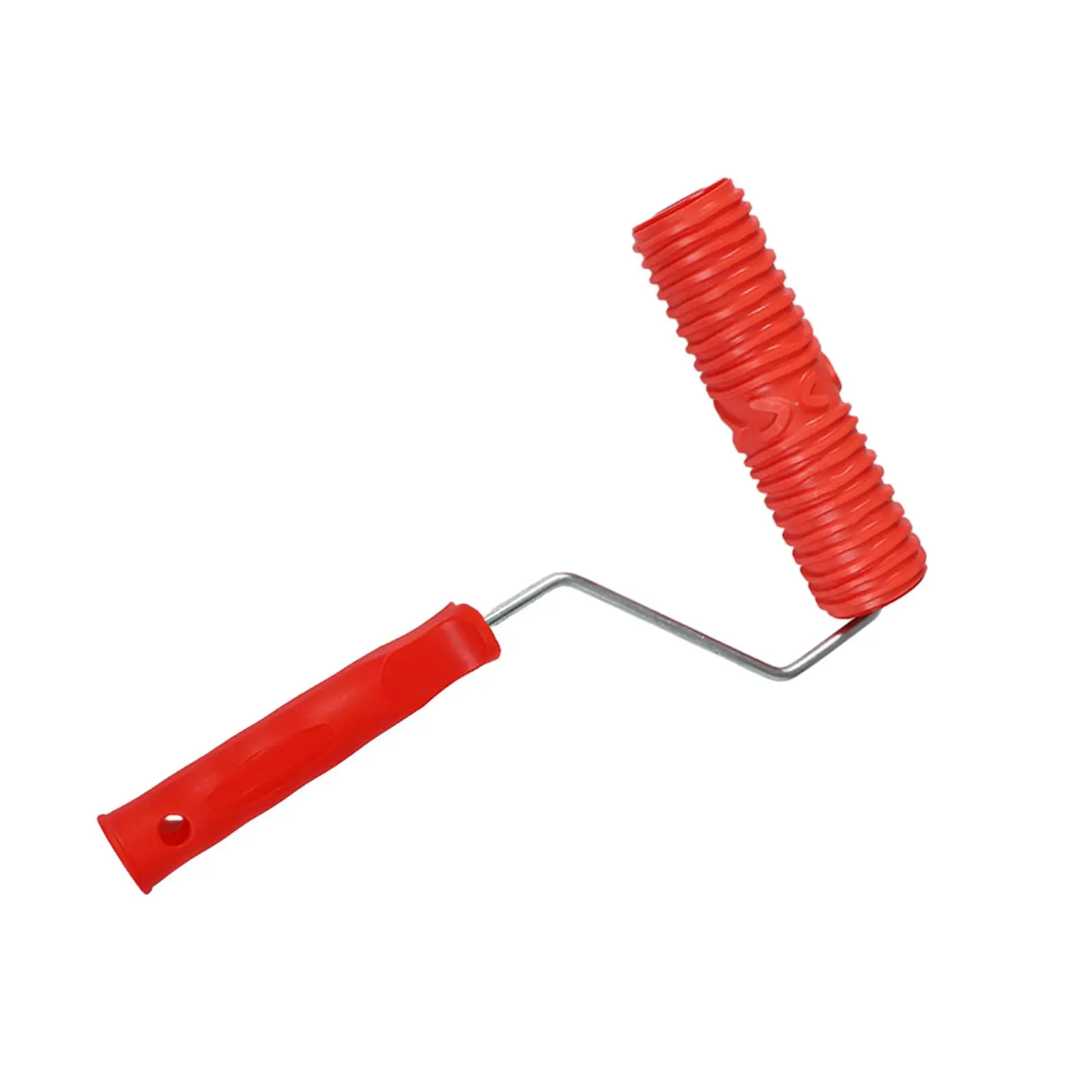 180mm Texture Rubber Paint Roller Brush Decorative Tool with PP Handle Smooth Rolling Accessory for Household Use Red Durable