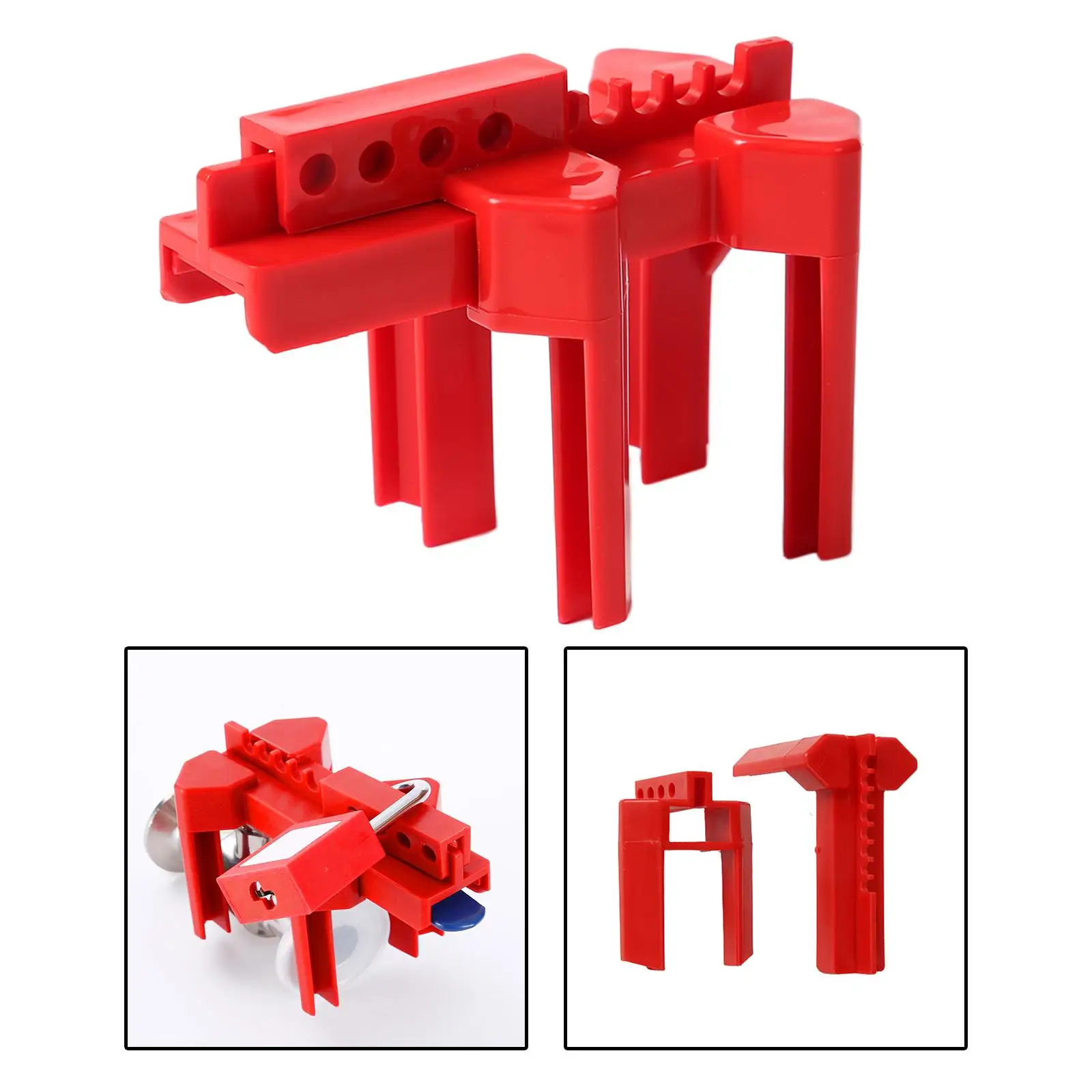 Ball Valve Lockout Outside Pipe Lock Practical Durable Adjustable Sturdy Red Valve Lock for Industrial Transportation