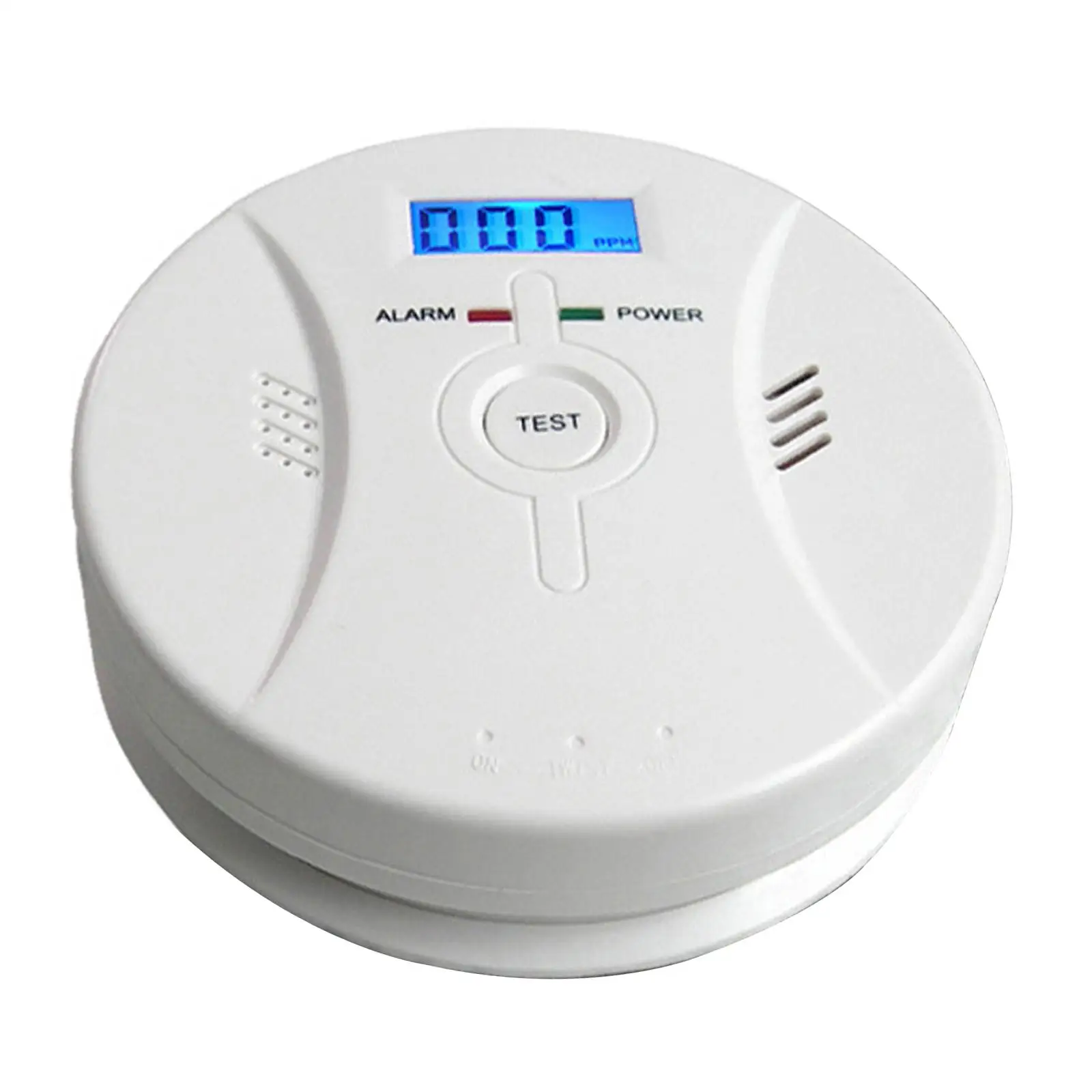 CO Alarm Detector Gas Detection Digital Display Easily Install for Bedroom Sound Alarm High Accuracy Durable Professional White