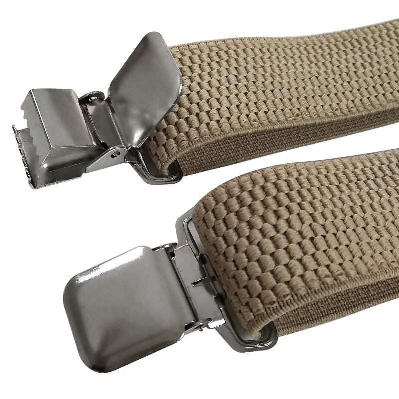 Robuste Hosenträger für Männer, Arbeit im Freien, 3,8 cm, X-Back, 4 starke Clips, verstellbare elastische Hosenträger, Riemen, Gürtel – Detail 4