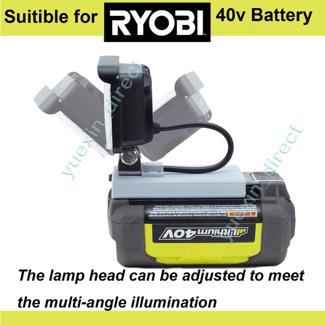 Portable Work Light For RYOVBI 40V Li ion Battery Flashlight Cordless LED Work Light Home Camping Outdoor Travel Light AliExpress