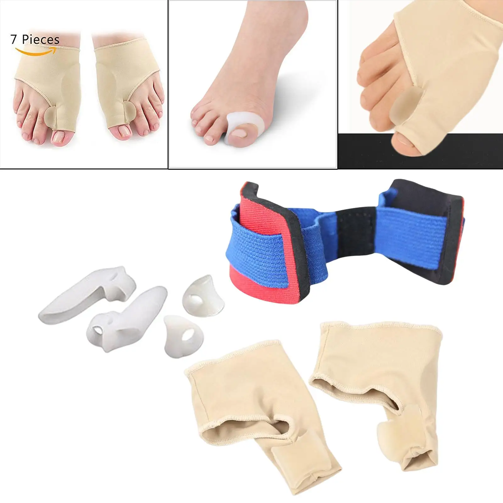 Bunion Corrector Set Men Women Non Slip Soft Gel Straightener Toe Guard Toe Separator Bunion Relief Bunion Pads Sleeves Brace