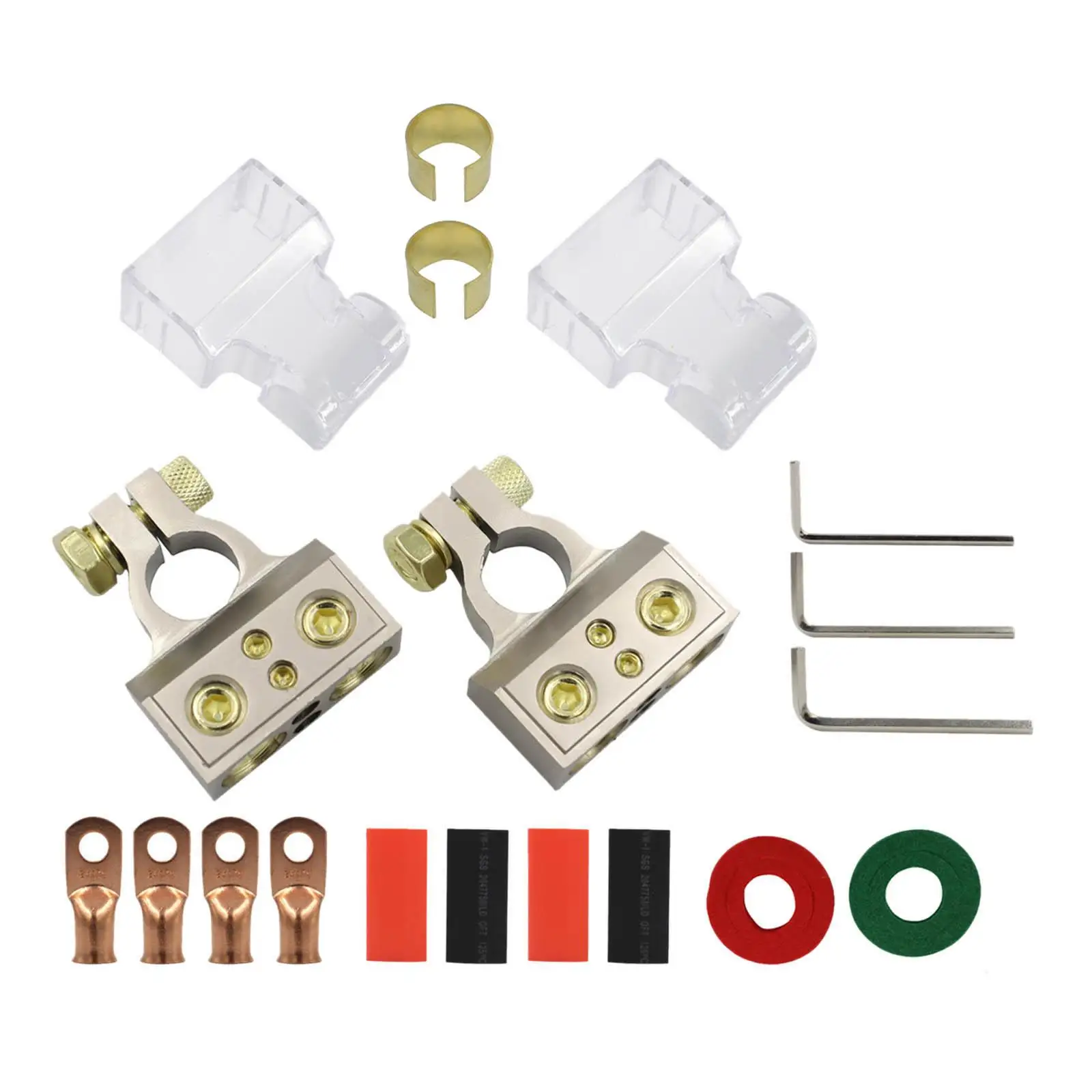 Car Battery Terminals Connectors Clamps Heavy Duty Universal Top Post Battery Terminals Protector Set for Boat Truck Camper