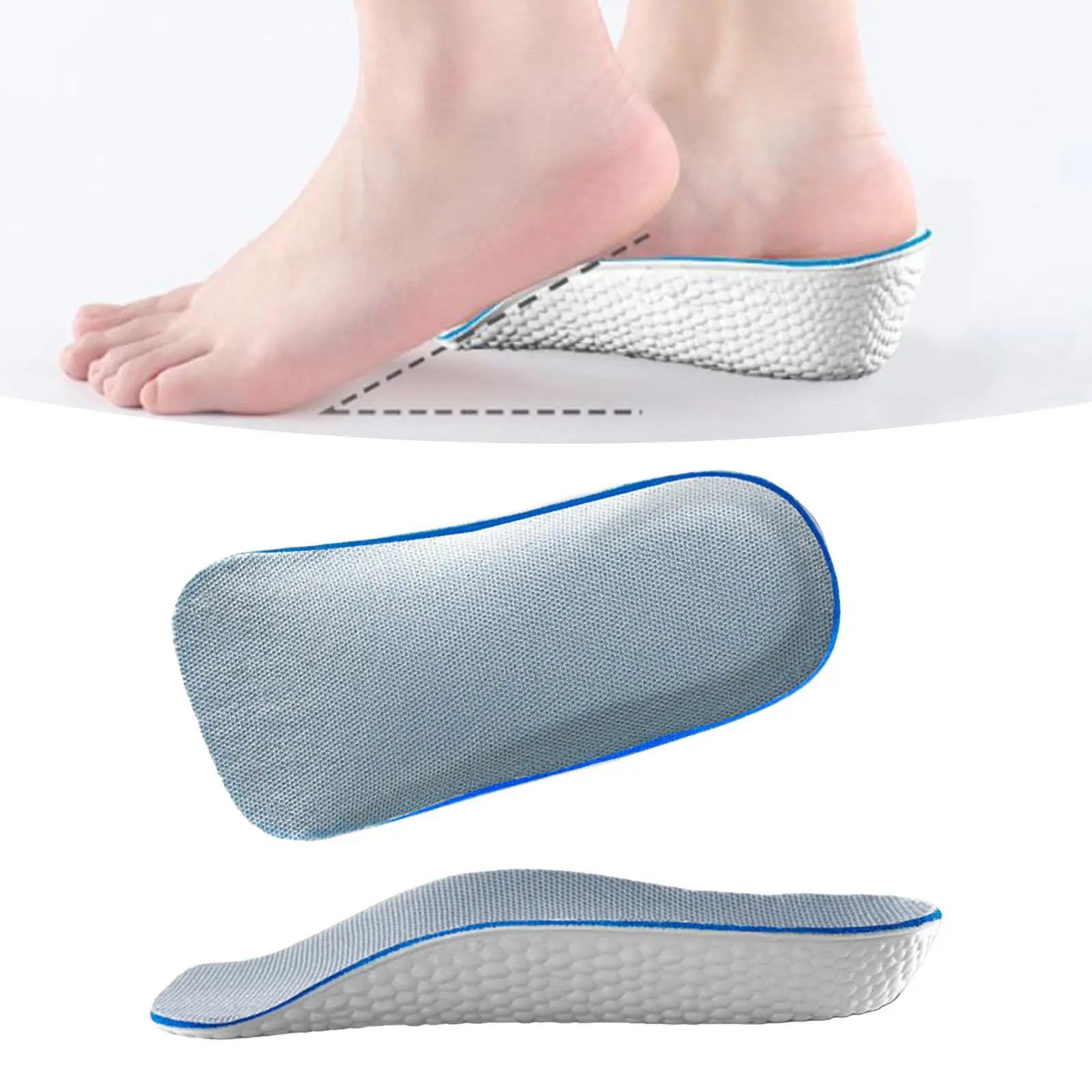 2 Pieces Invisible Insoles for Height Increasing Shock Absorption Lightweight