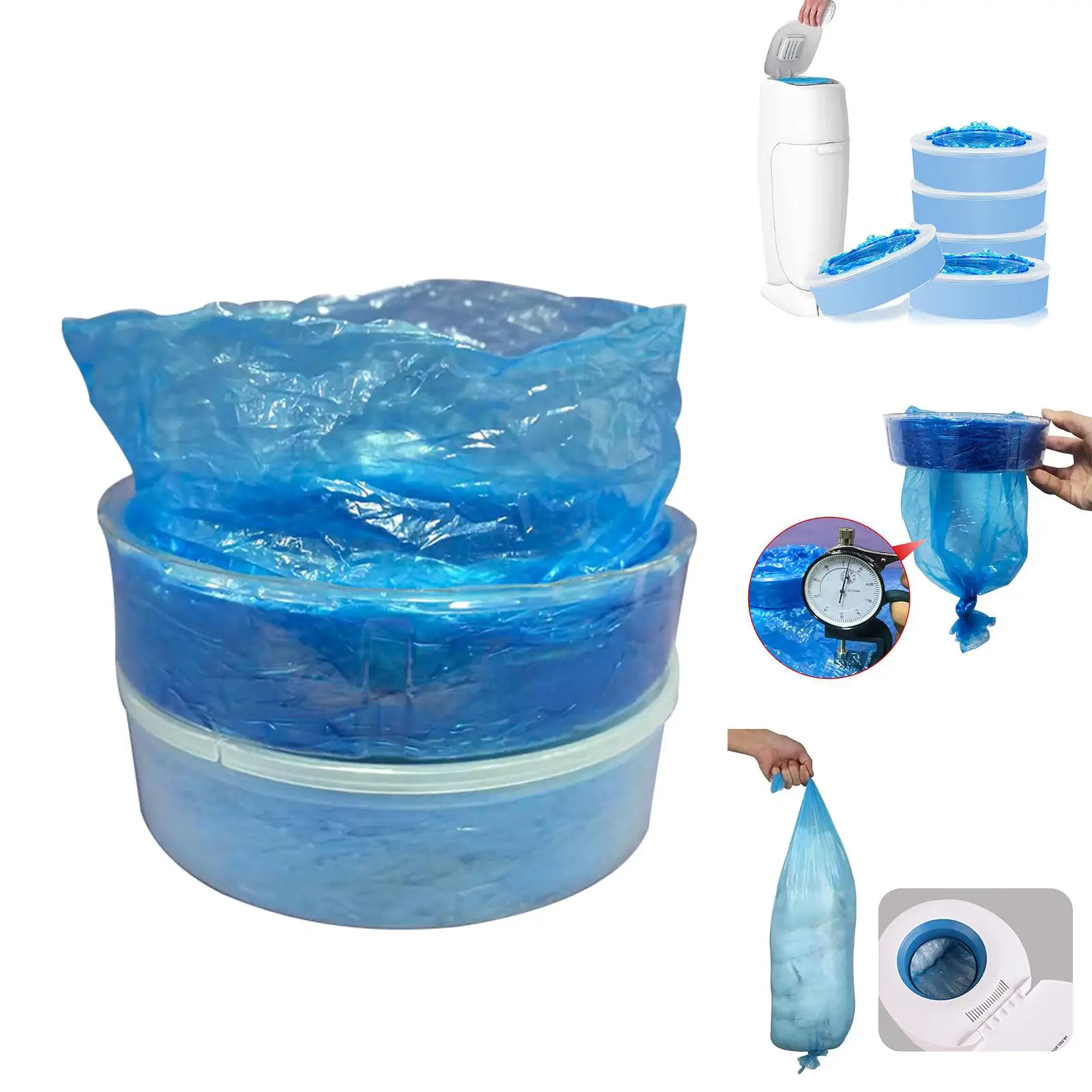 Diaper Bags Disposable Portable Rubbish Bags Waste Bag Clean up Diaper Sacks for Walking Diaper Trash Can Bathroom
