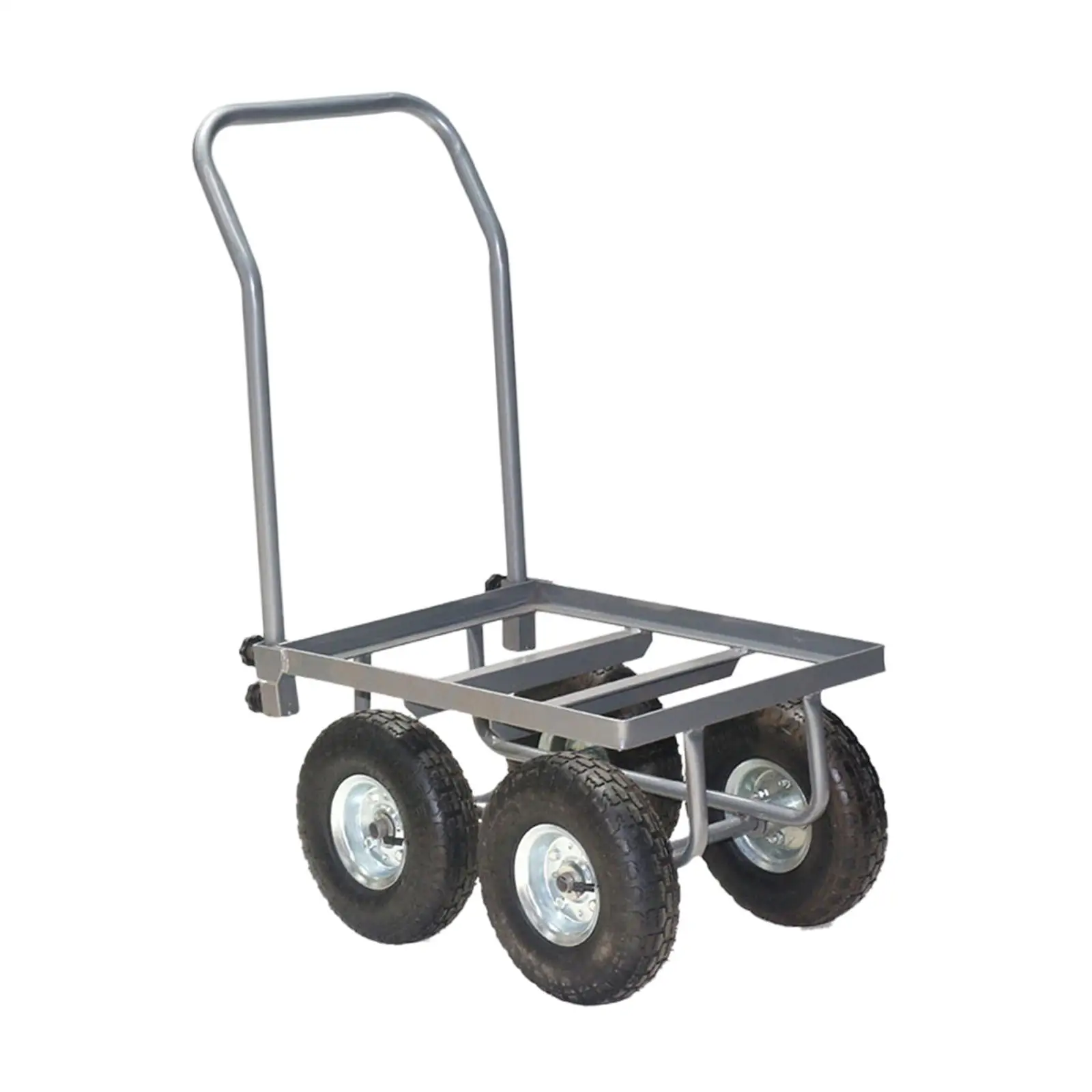 Hand Push Cart Heavy Duty Platform Trolley for Flower Pots Garden Garage