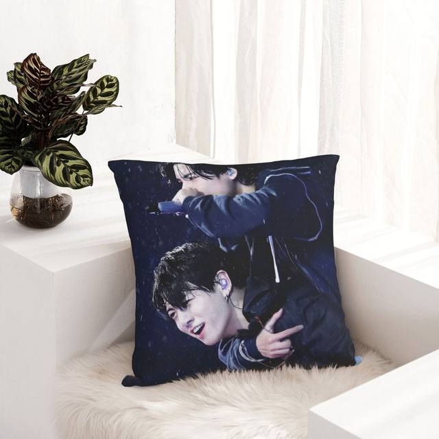 Riapawel BTS Pillowcase, Bangtan Boys Throw Pillow Case with Hidden Zipper  for Sofa Living Room Bedroom Dorm Decor-11.8 x 19.7 Inch