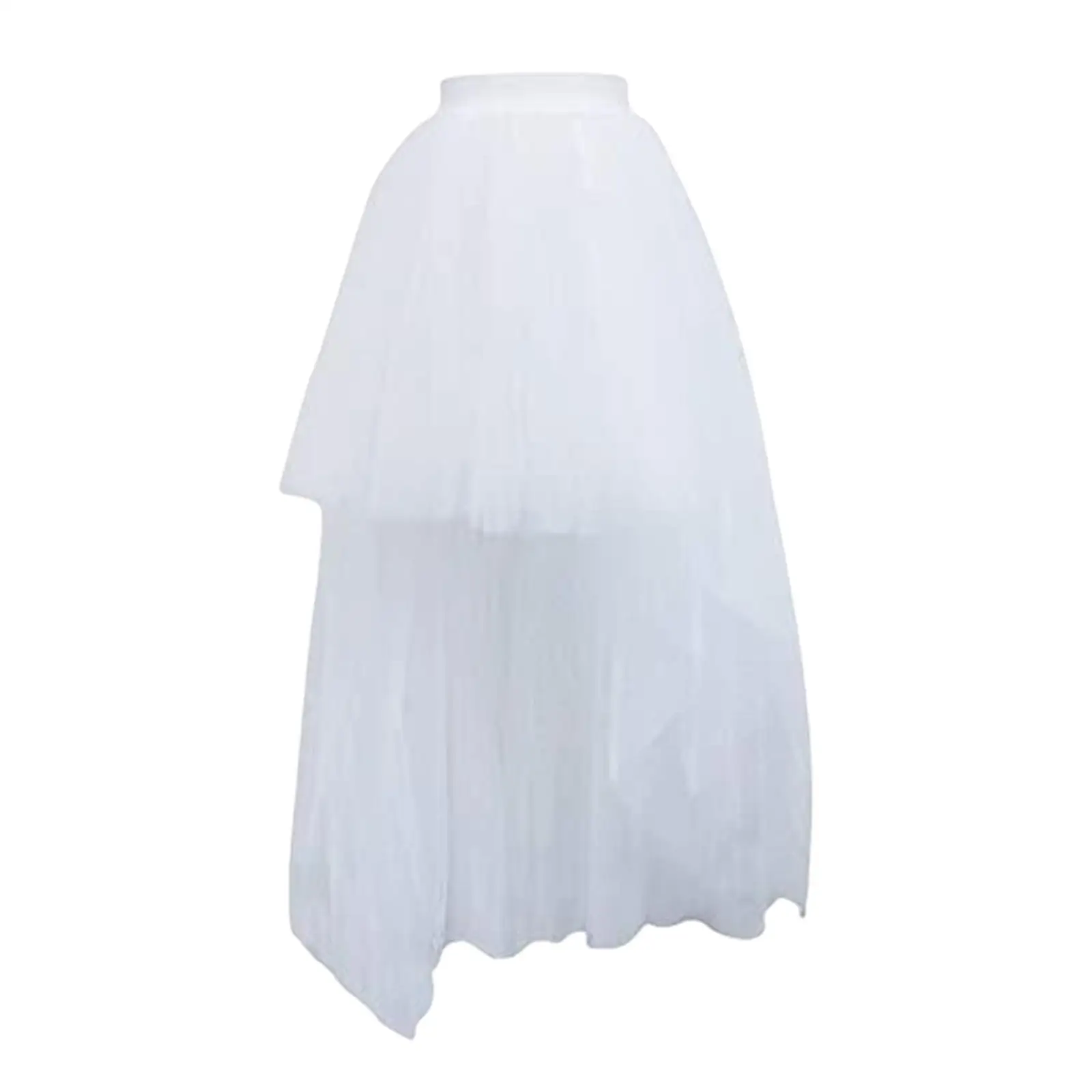 Women High Low Tutu Skirts Dancewear Elastic High Waist Tulle Skirt for Daily Wear Wedding