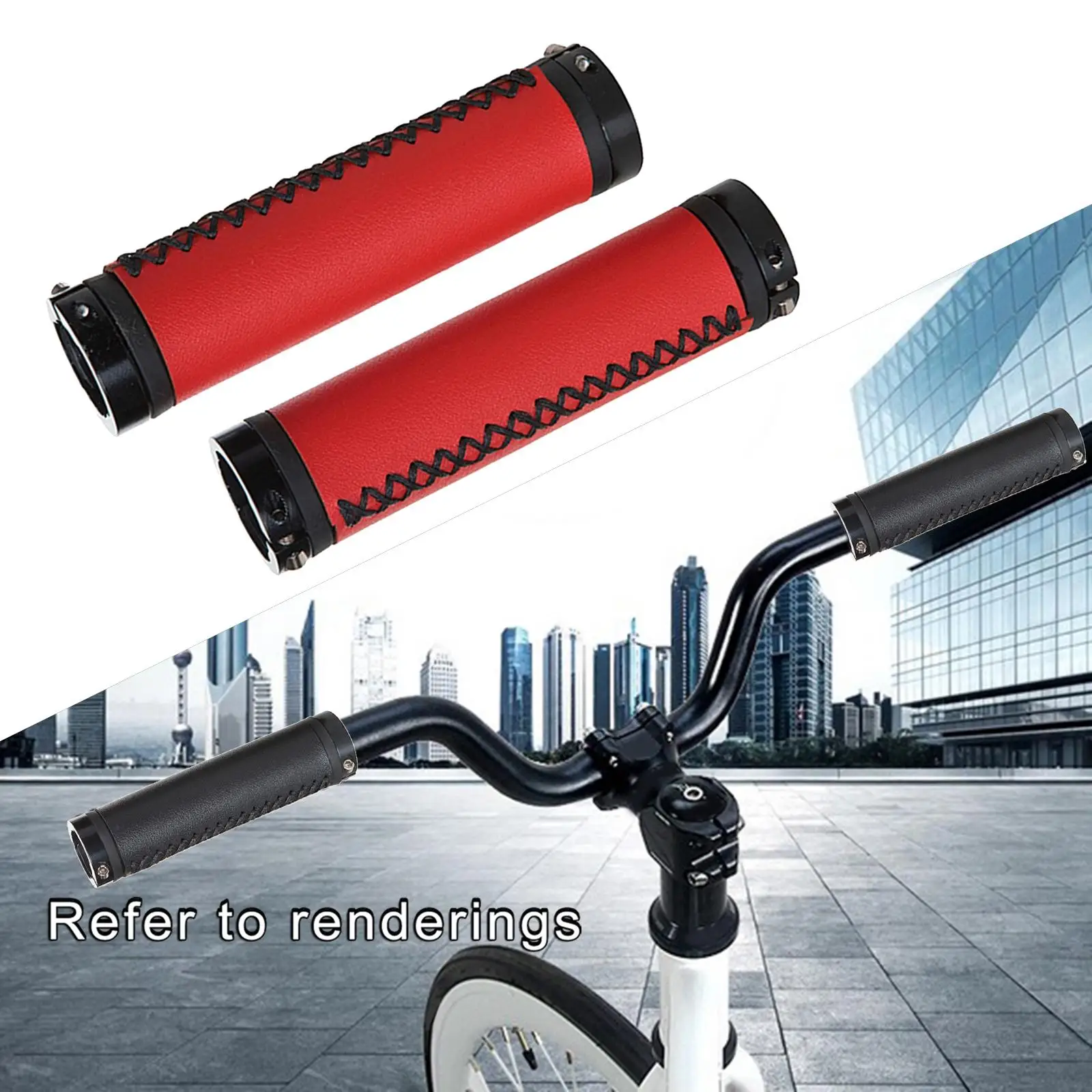Set of 2 Bike Handlebar Grips, 130mm 22.2mm ,Double  ,Non- ,Soft for Outdoor Replacement BMX Road  Parts