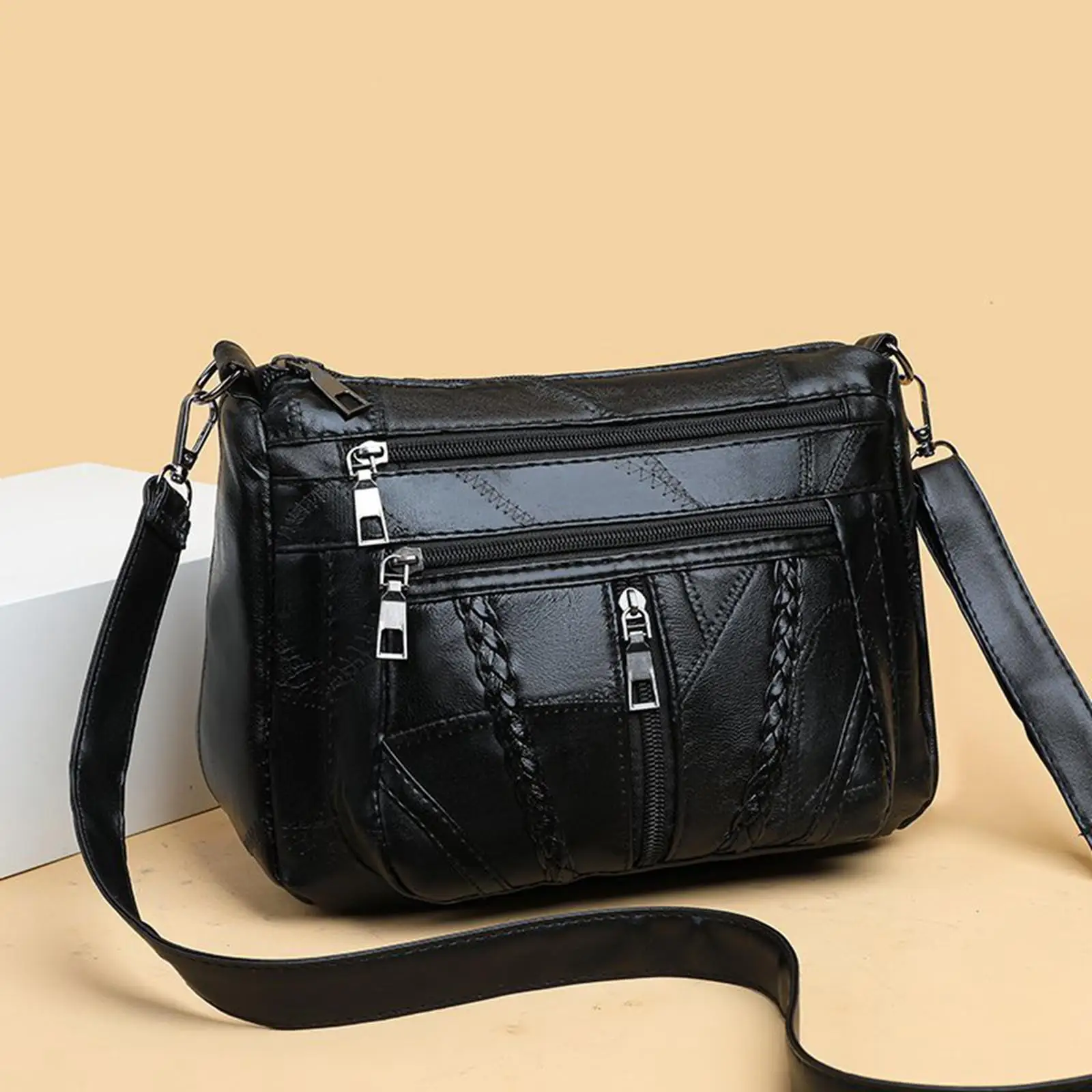 Soft PU Leather Shoulder Bag Shopping Bag Big Capacity Casual Handbag Purse