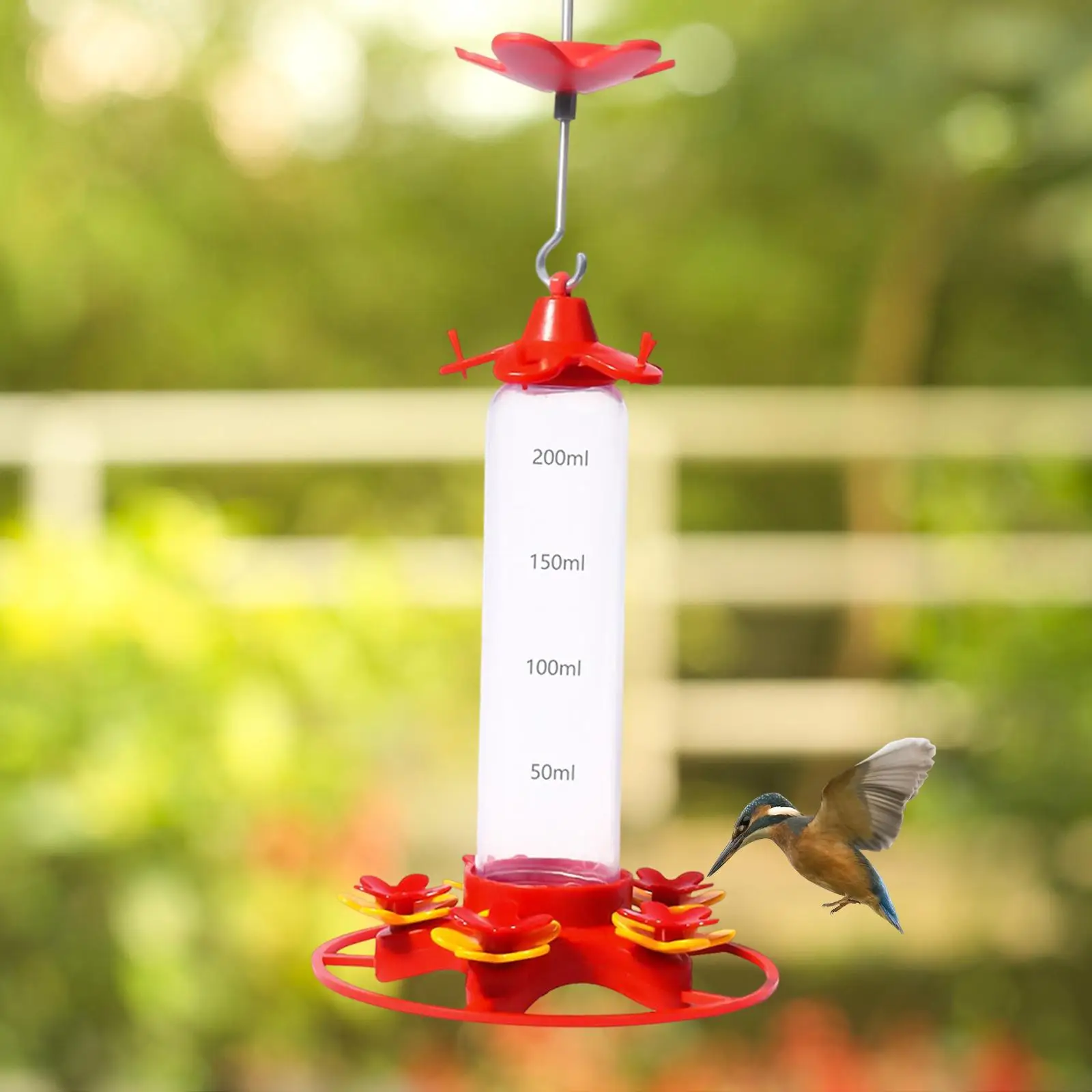 Bird Feeder 10 ounces Feeding with Hanging Hook Hummingbird Feeder Hanging Water Feeder with Hook for Outdoor Deck Yard Garden