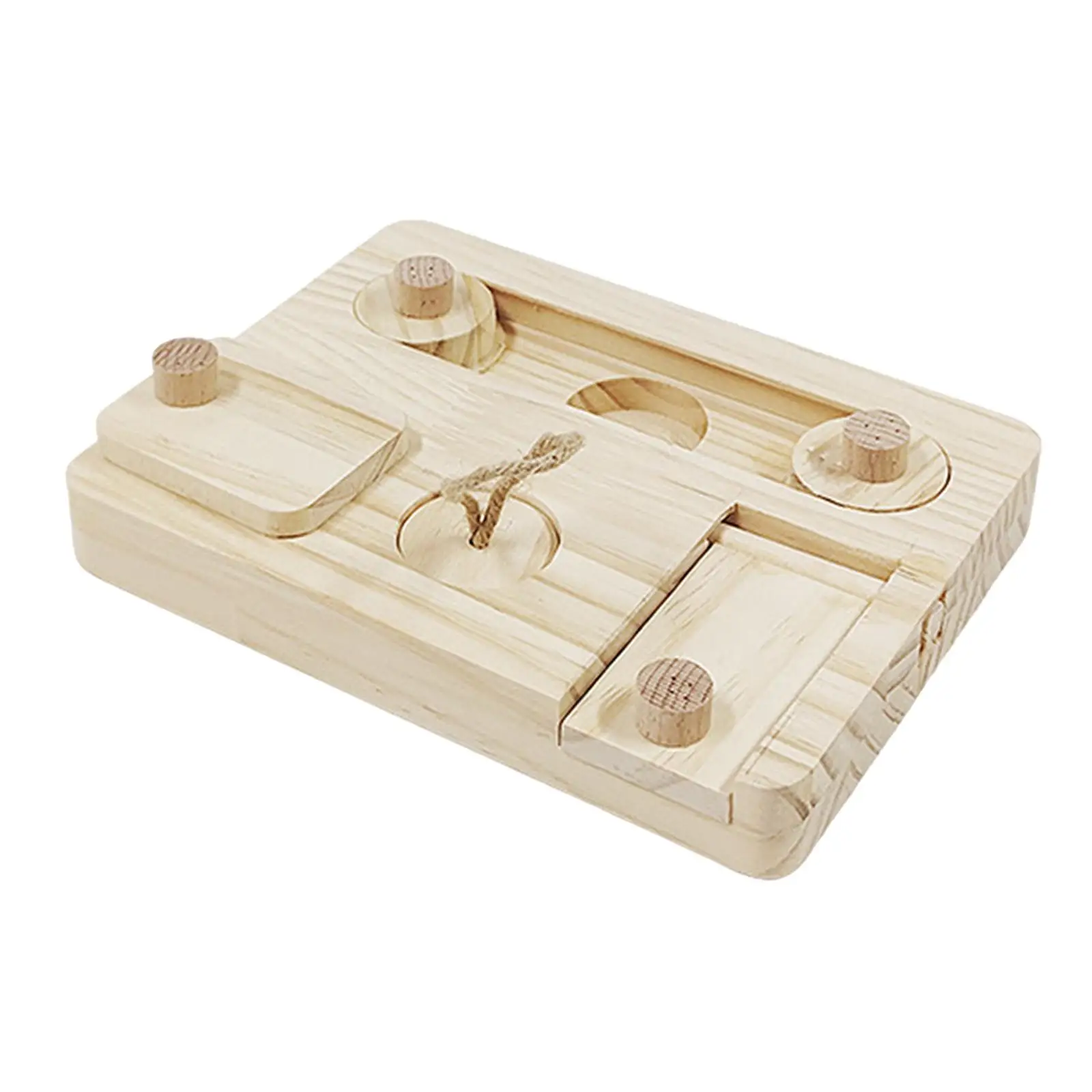 Wooden Enrichment Toy Treat Dispenser for Hamsters, Gerbils,