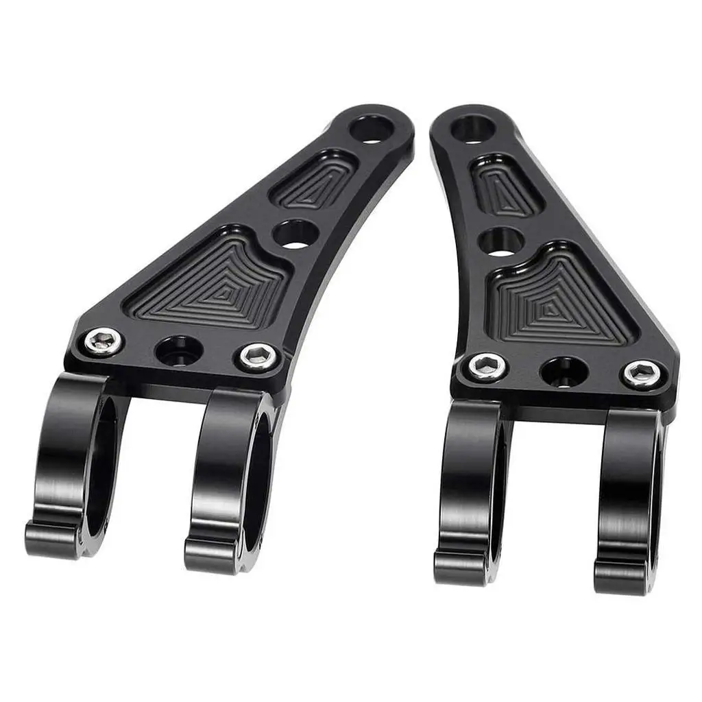 2x Fork Headlight Mounting Bracket Universal ( Black ) for Davidson