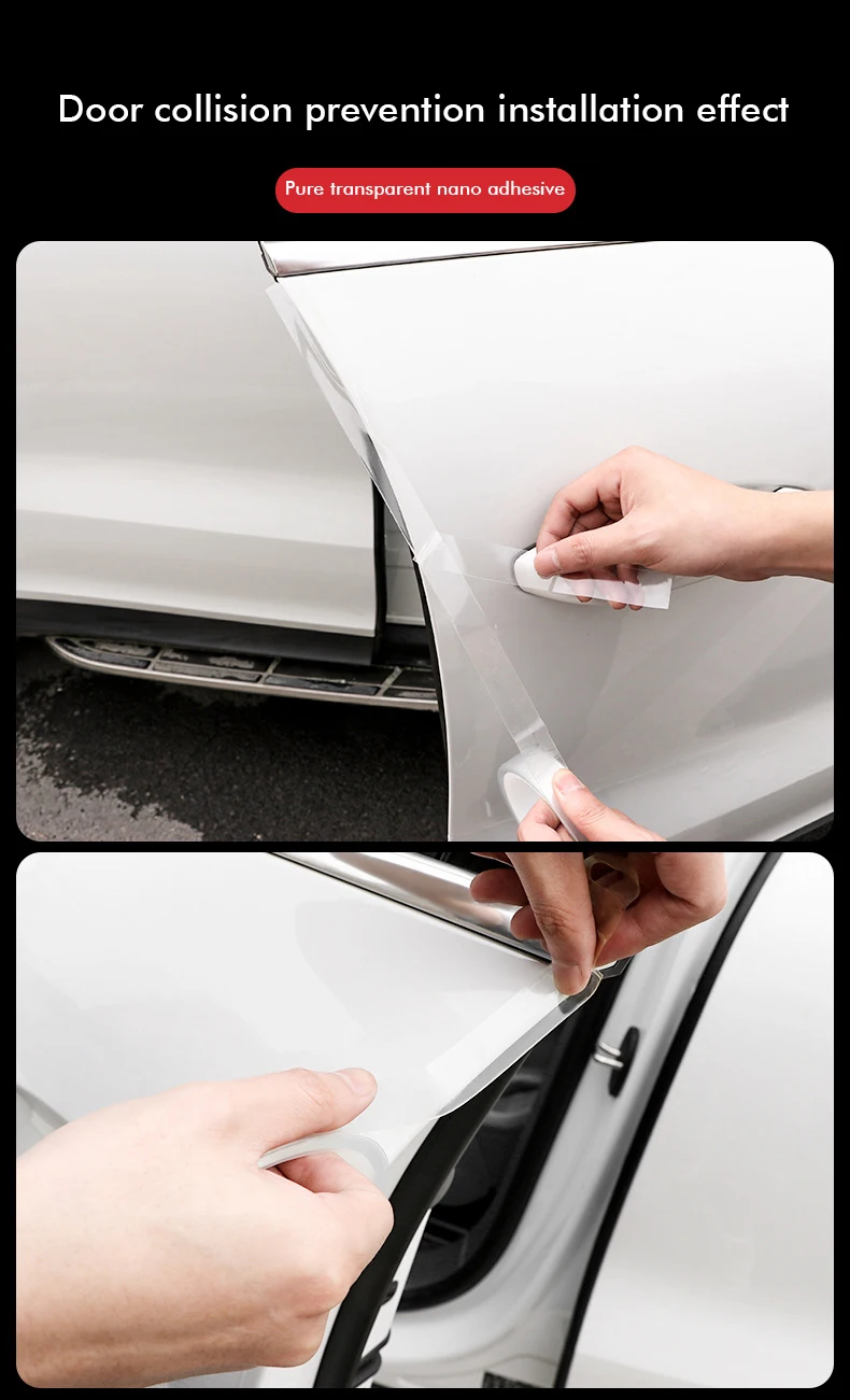 Auto Transparente Aufkleber Tür Rand Schutz Film Anti Scratch Universal Auto Tür Sill Aufkleber Film Auto Stoßstange Schwelle Schutz – Detail 5