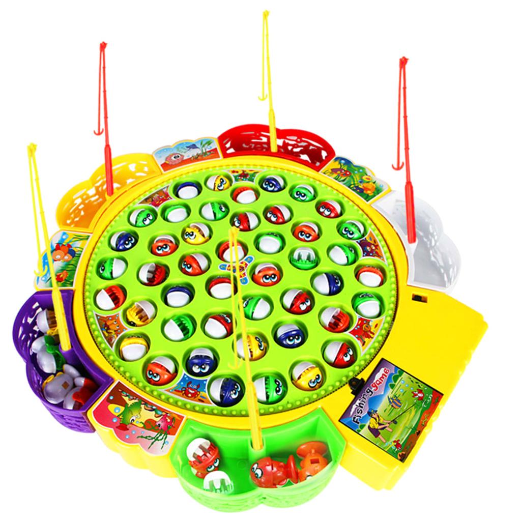 Fishing Game Set Electronic Musical Rotating Fishing Board Kids Preschool