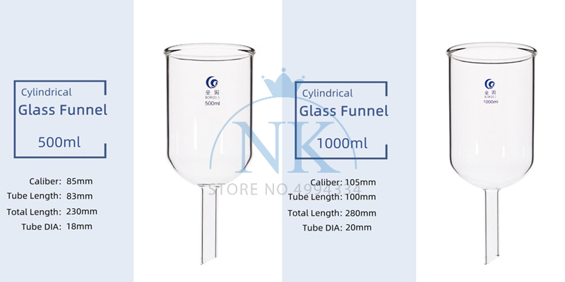 laboratório cilíndrico de vidro do funil de 1000ml