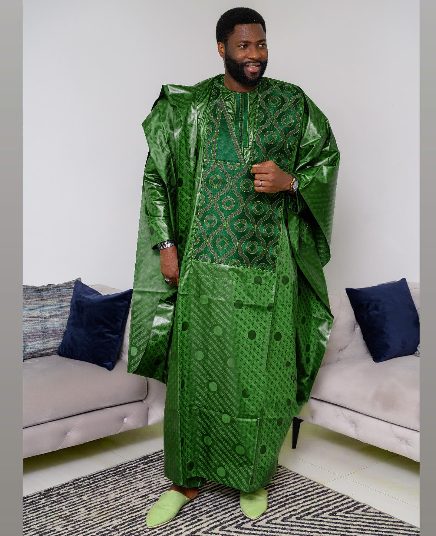 African Clothes For Men Traditional Bazin Riche Embroidery Design Top ...