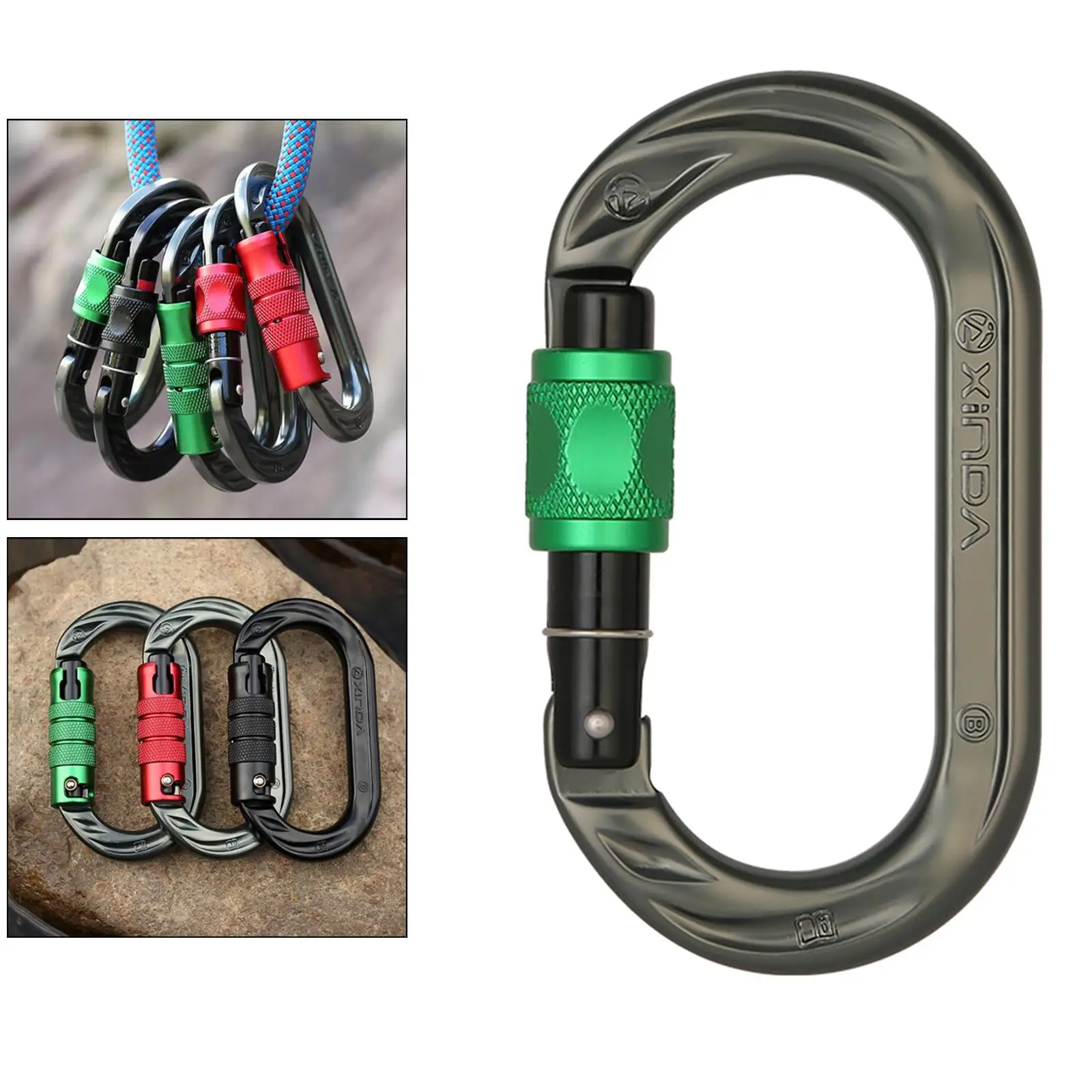 24KN Climbing Carabiner Strong Carabiners Dog Leash Caving Safety Gear