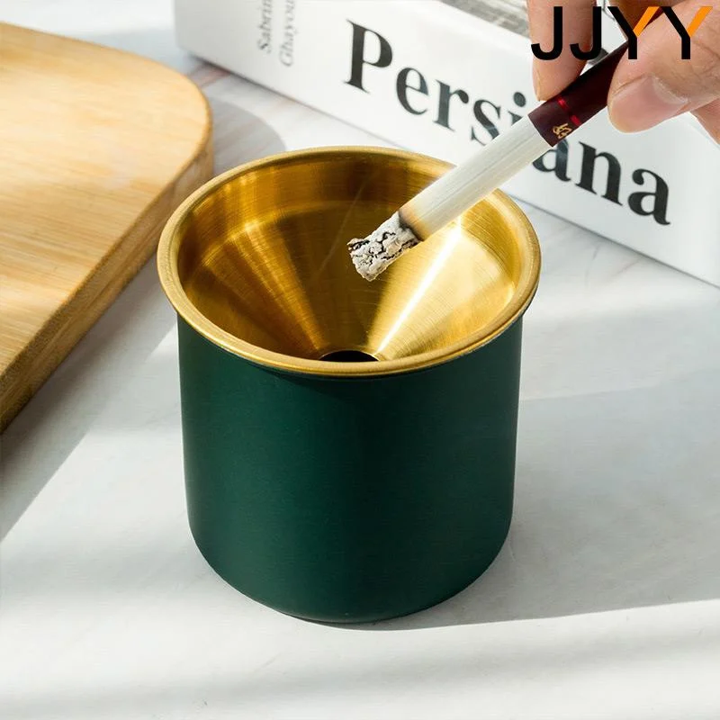 Description Picture 6 of itemJJYY Ashtray Windproof Smokeless Stainless Steel Funnel Design Elegant Table Ashtray Home Office Life Accessories