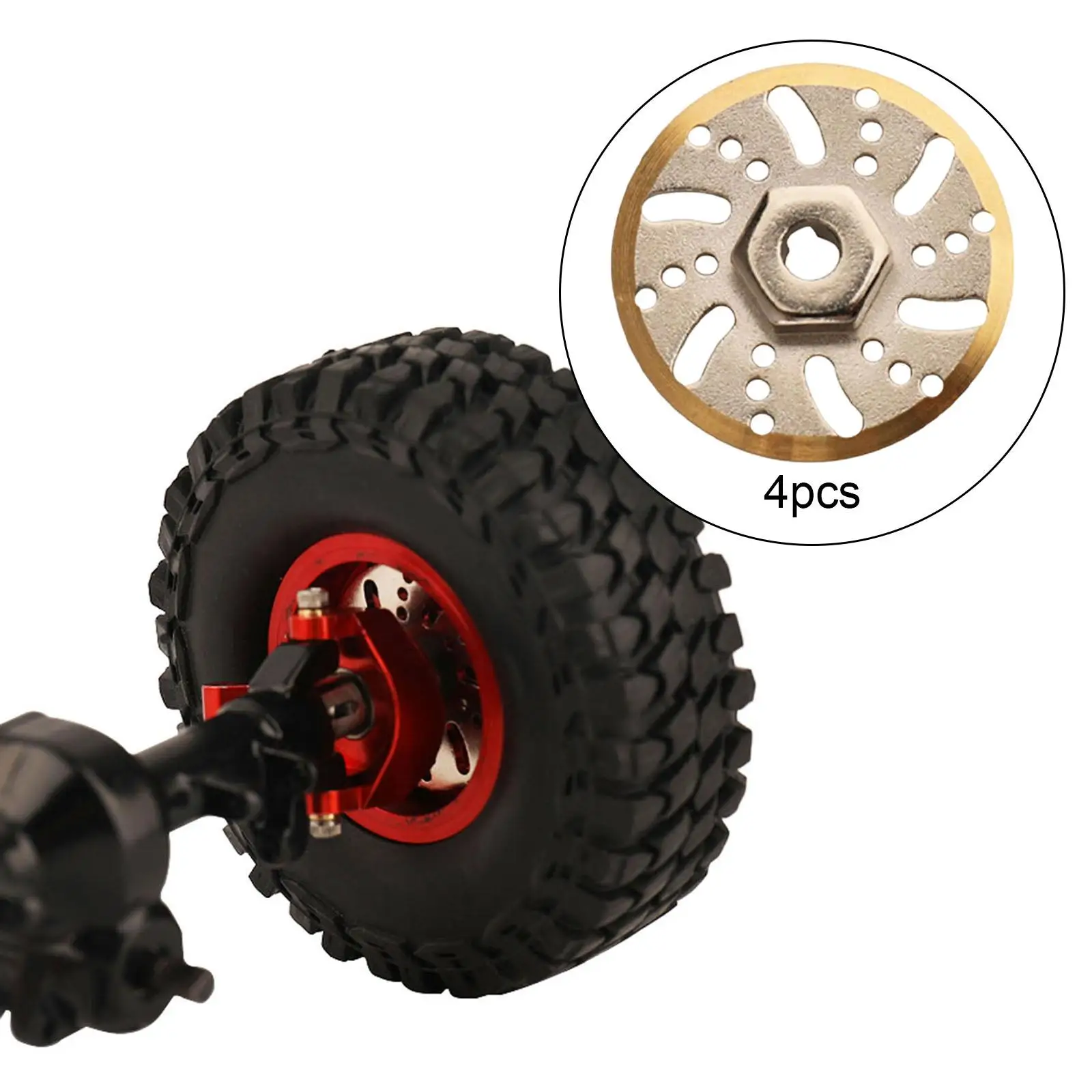 1:24 RC Car Wheel Rim Tires Brake Disc for SCX24 C10 Axl0004 Axl0001 DIY Accessories Car