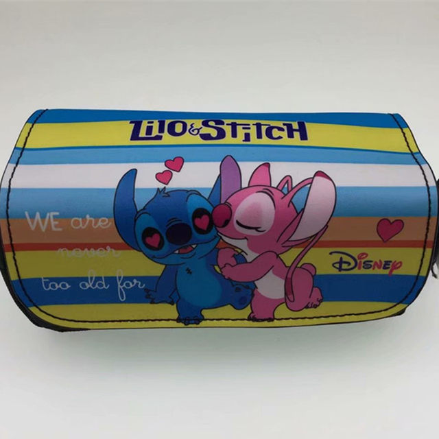 Disney Lilo and Stitch Canvas Pencil Case Anime Figures Zipper Pen